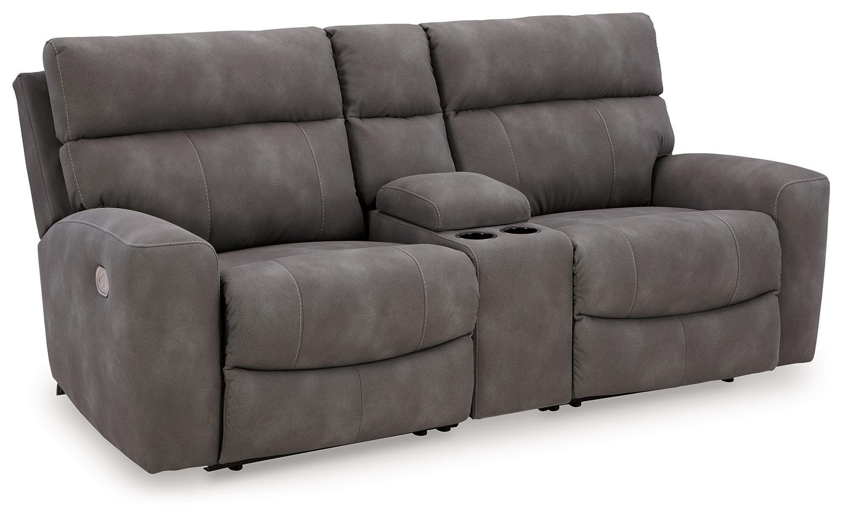 Next-Gen Durapella Slate 3-Piece Power Reclining Sectional Loveseat With Console - Image 2