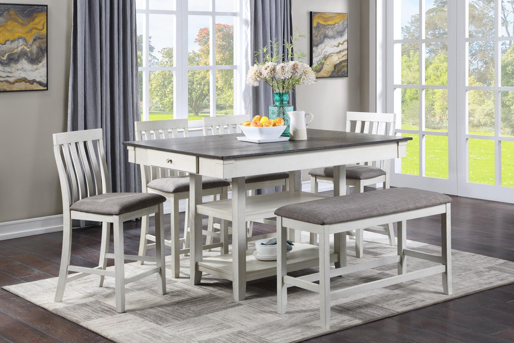 Nina Chalk Gray Rectangular Counter Height Set - Image 1