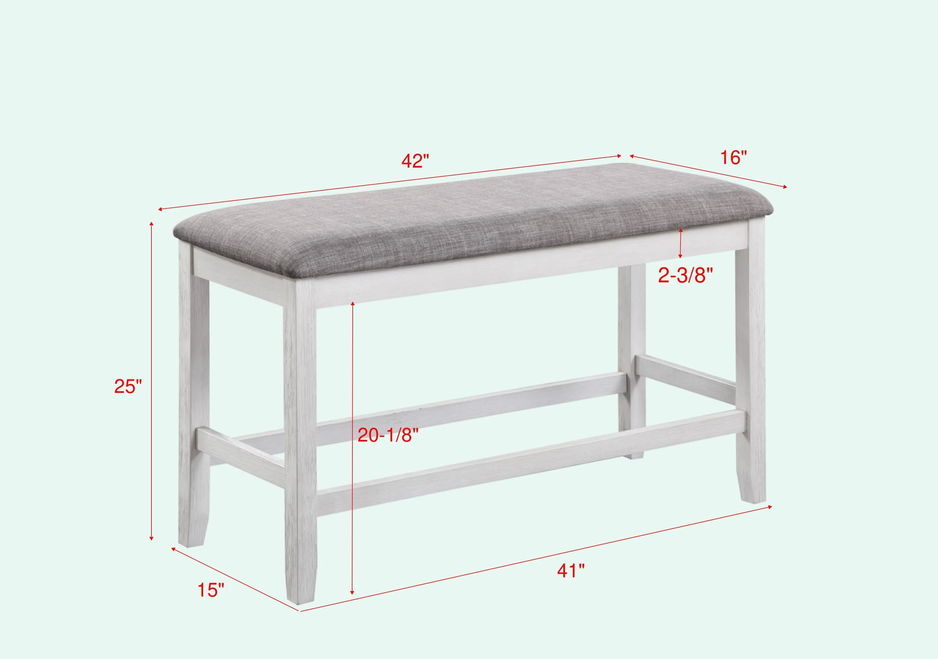Nina Chalk Gray Rectangular Counter Height Set - Image 3