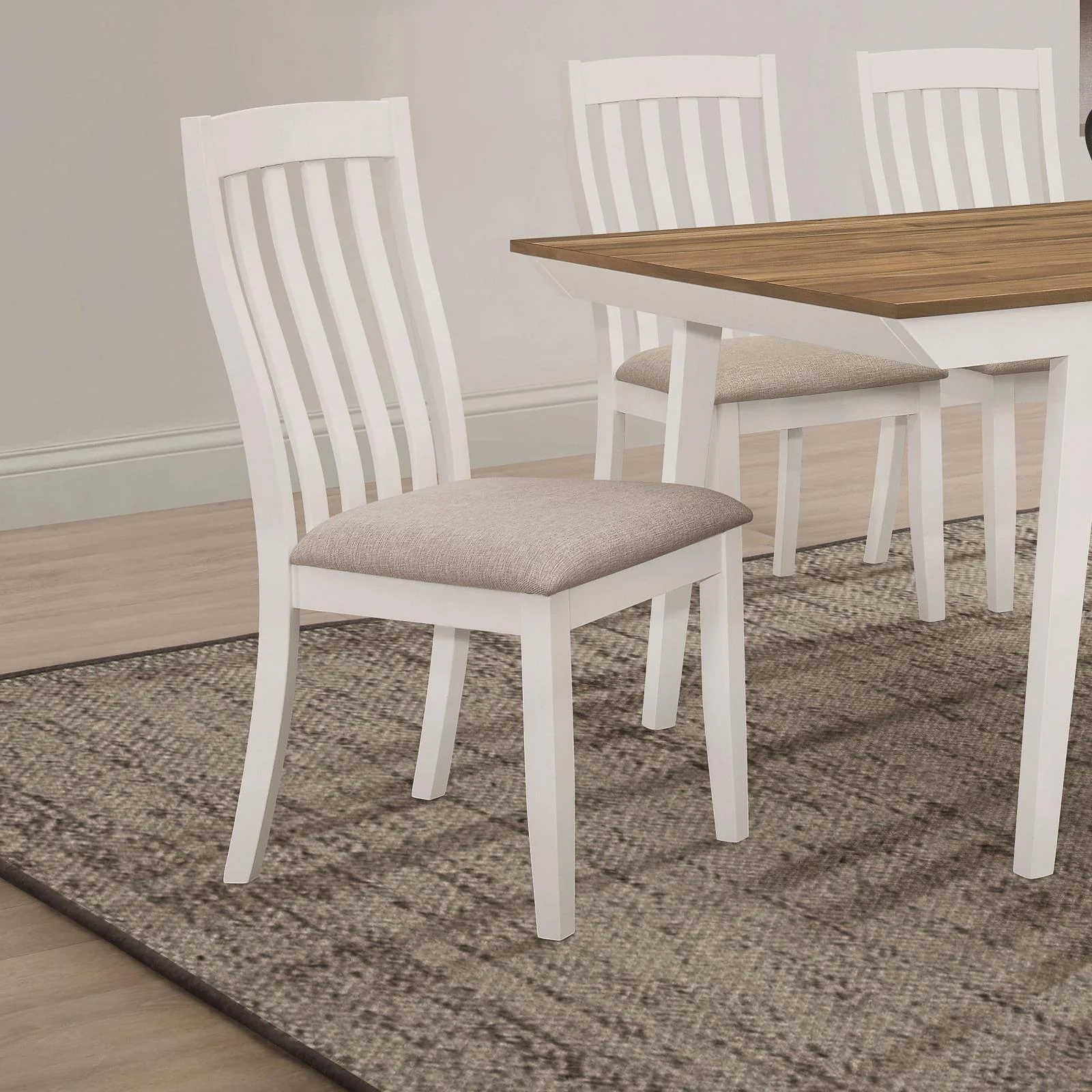Nogales Vertical Slat Back Dining Side Chair Off White (Set of 2) - Image 2