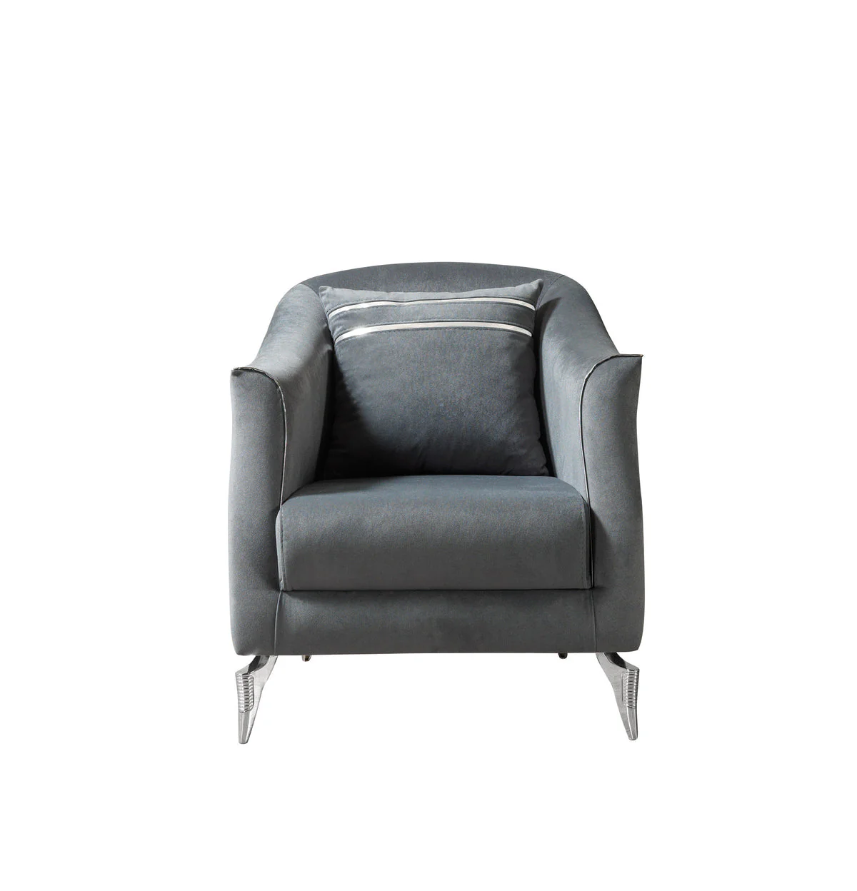 Vivian Gray Velvet Chair - Image 2