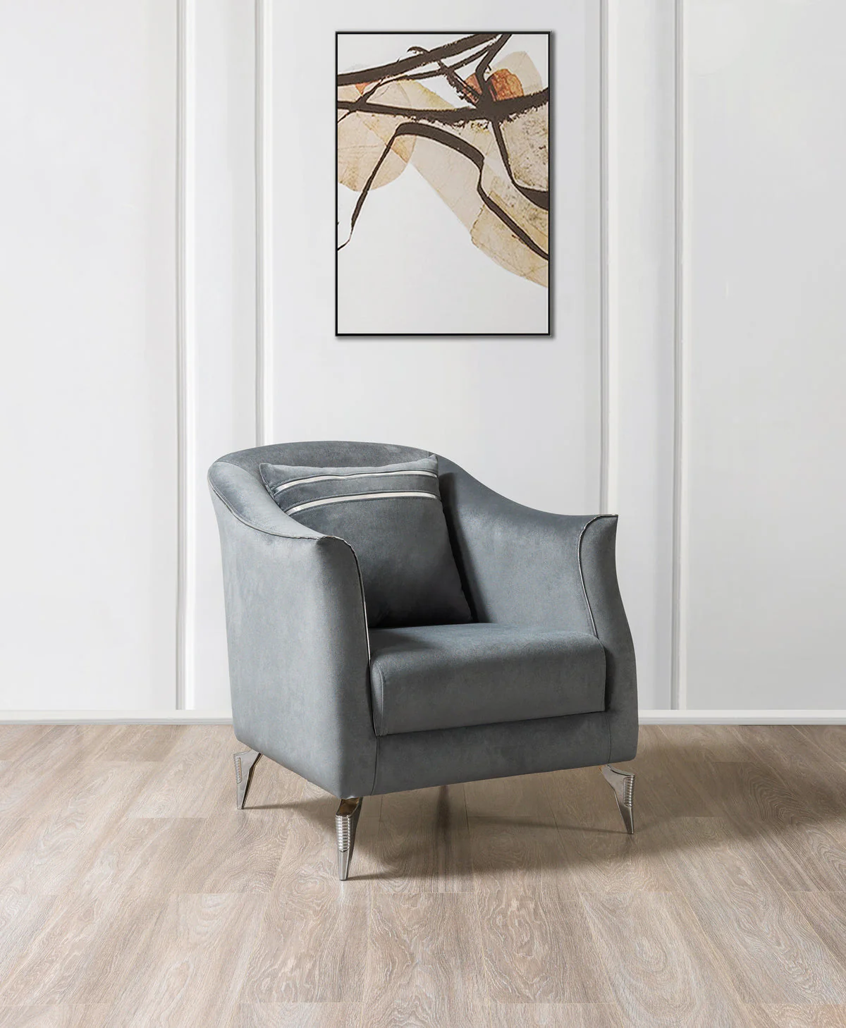 Vivian Gray Velvet Chair