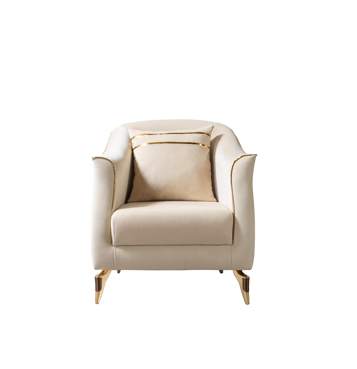 Vivian Ivory Velvet Chair - Image 3