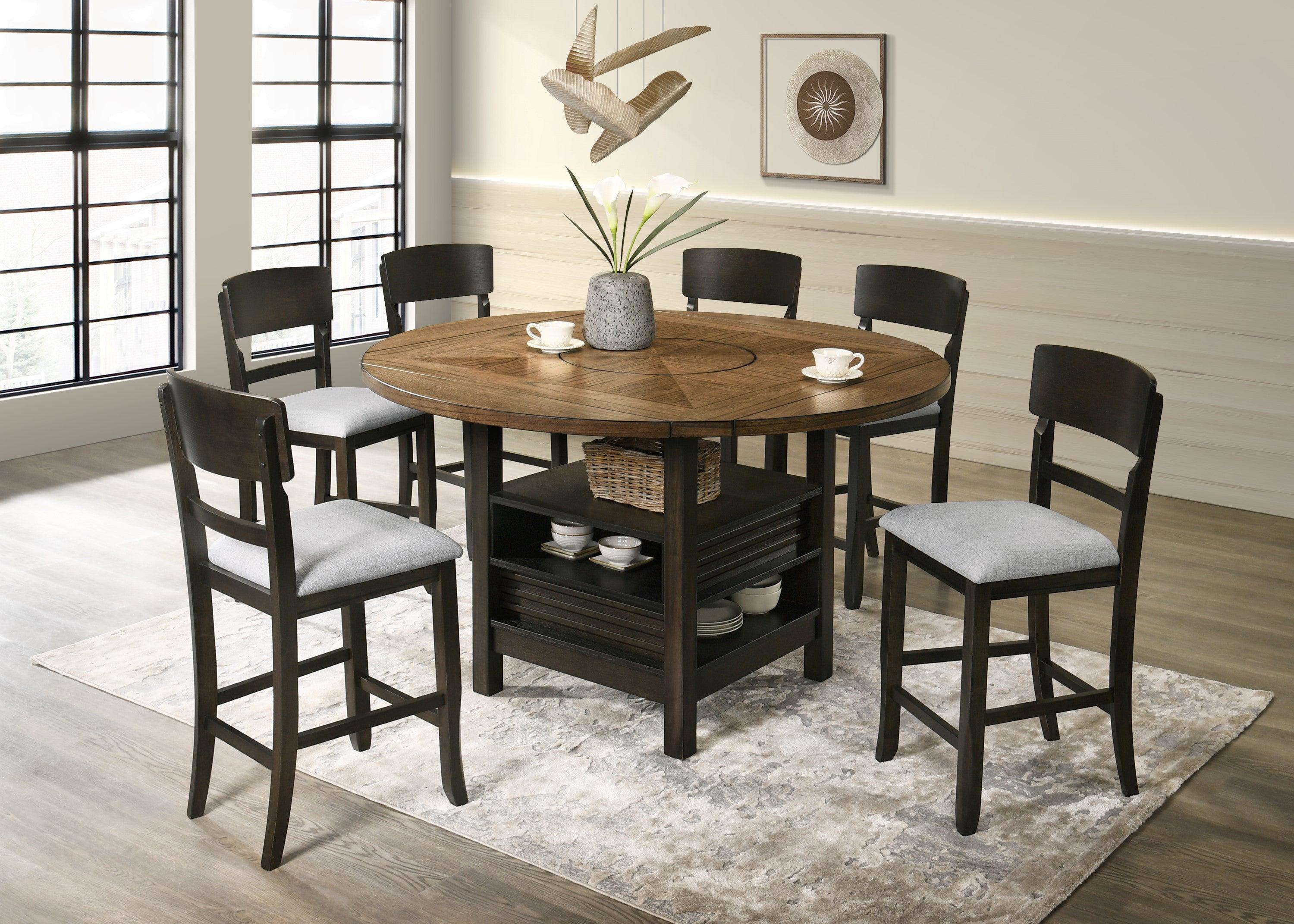 Oakly Brown Round Counter Height Set - Image 2