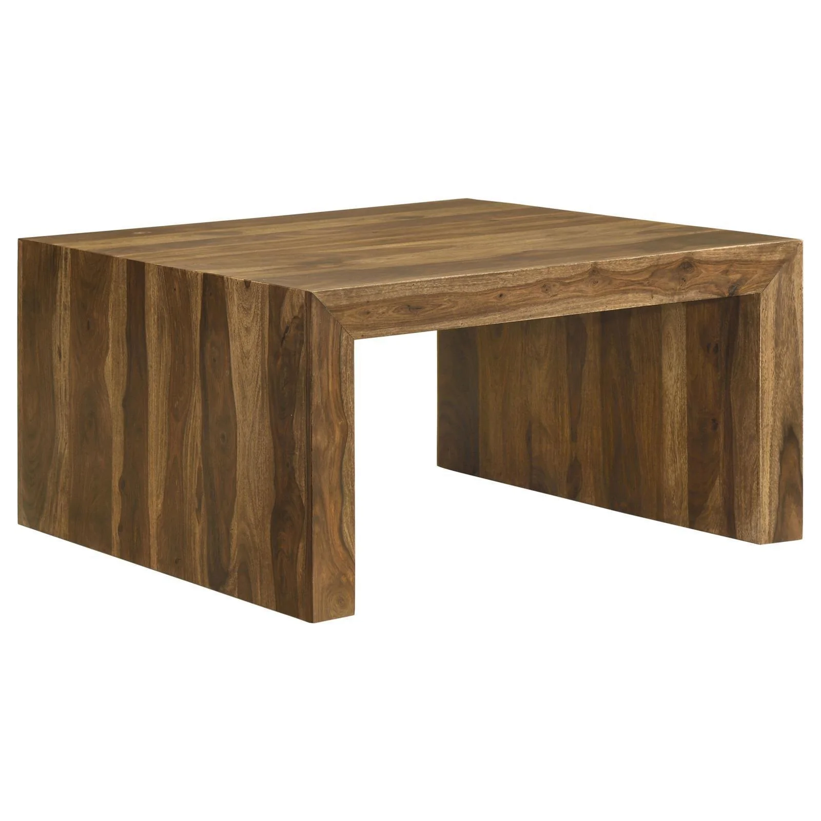 Odilia Square Solid Wood Coffee Table Auburn - Image 1