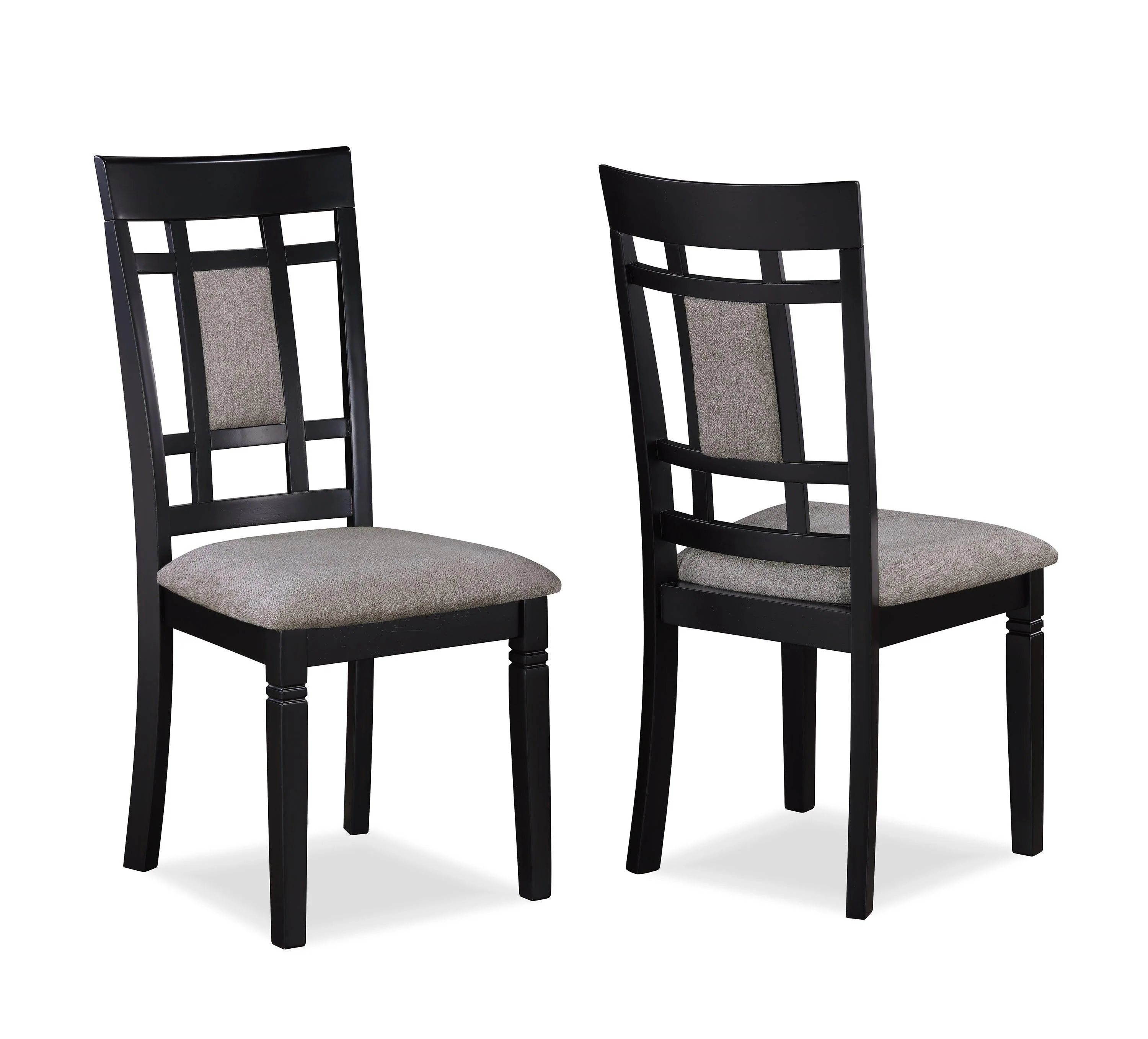 Paige Black Gray Fabric Upholstered Dining Room Set - Image 2