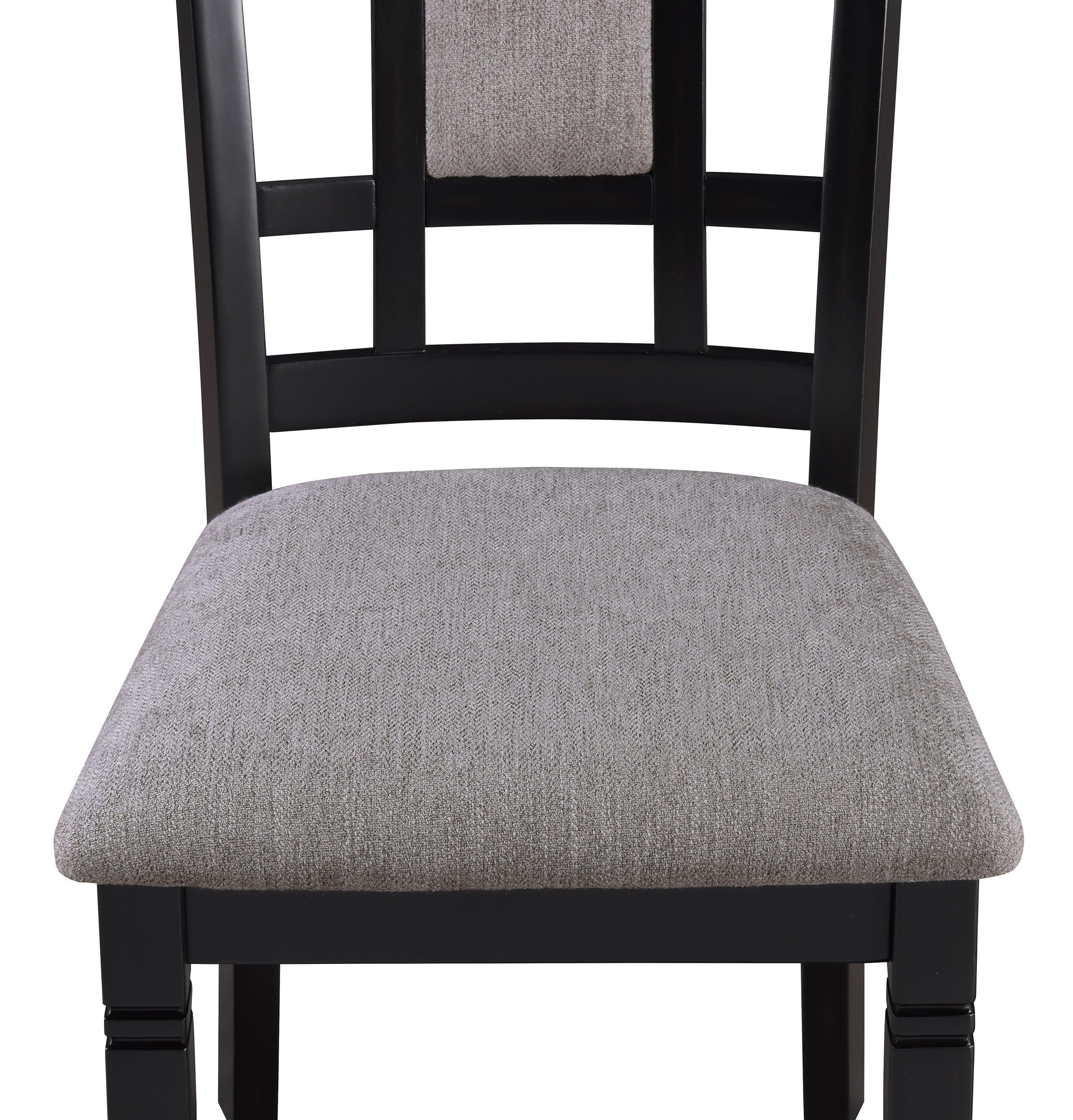 Paige Black Gray Fabric Upholstered Dining Room Set - Image 3