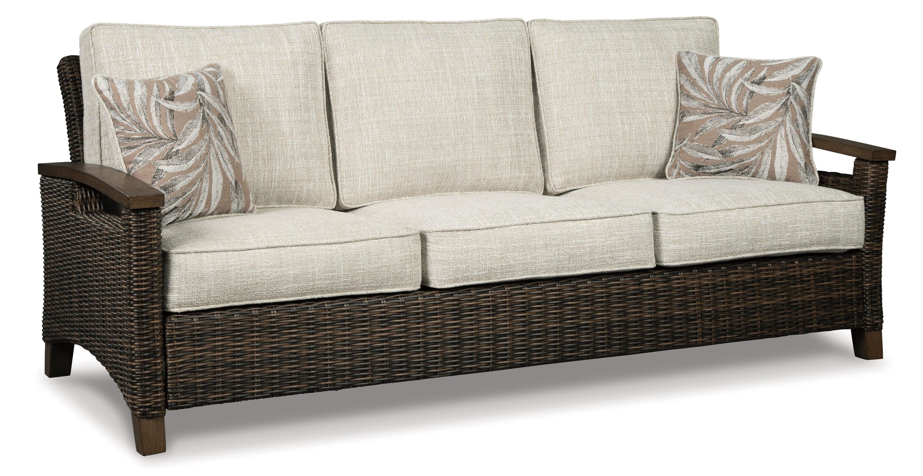 Paradise Medium Brown Trail Outdoor Sofa With 2 Lounge Chairs - Image 2