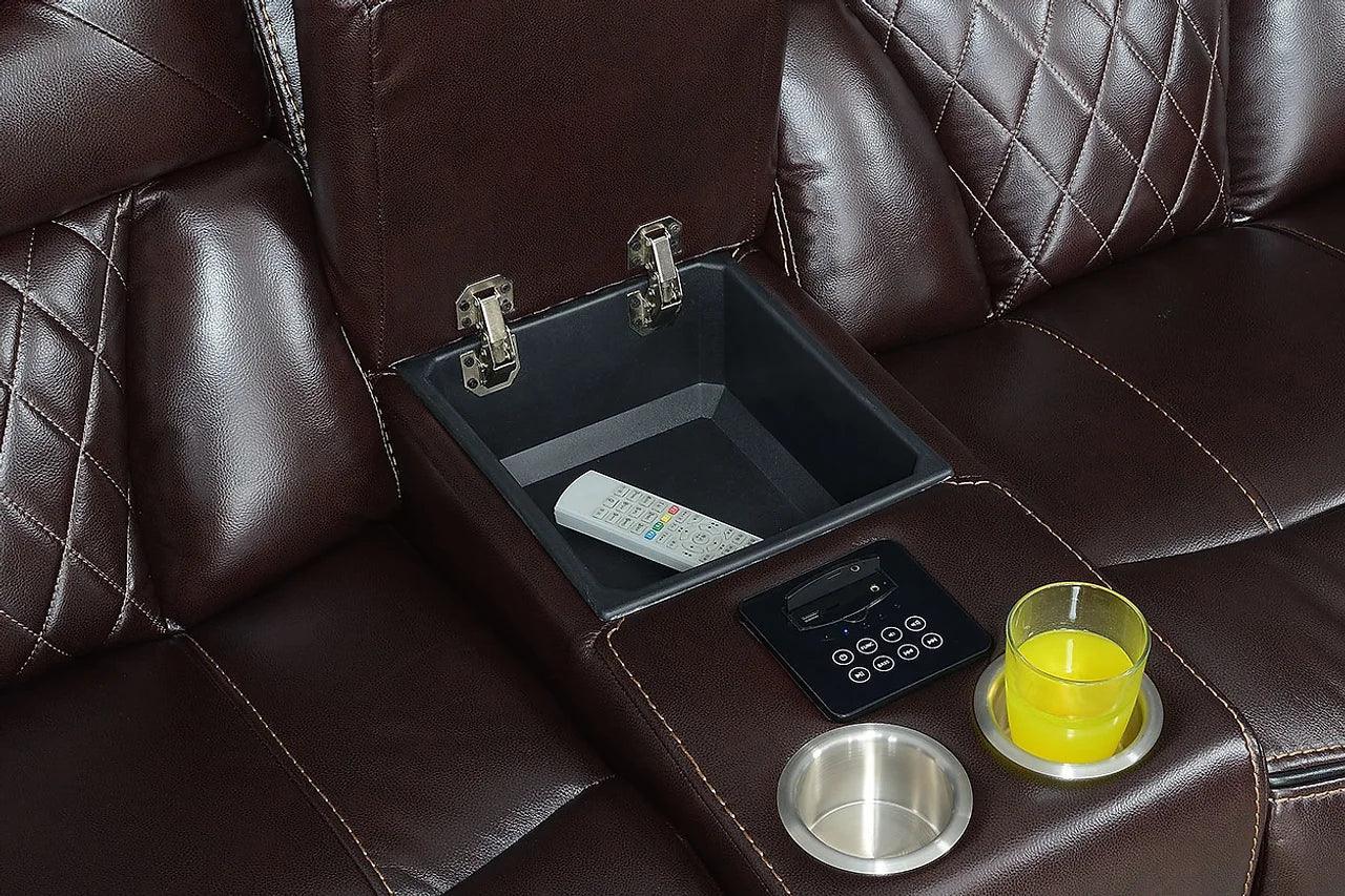 Party Time Brown 3-Piece Power Reclining Set - Image 3