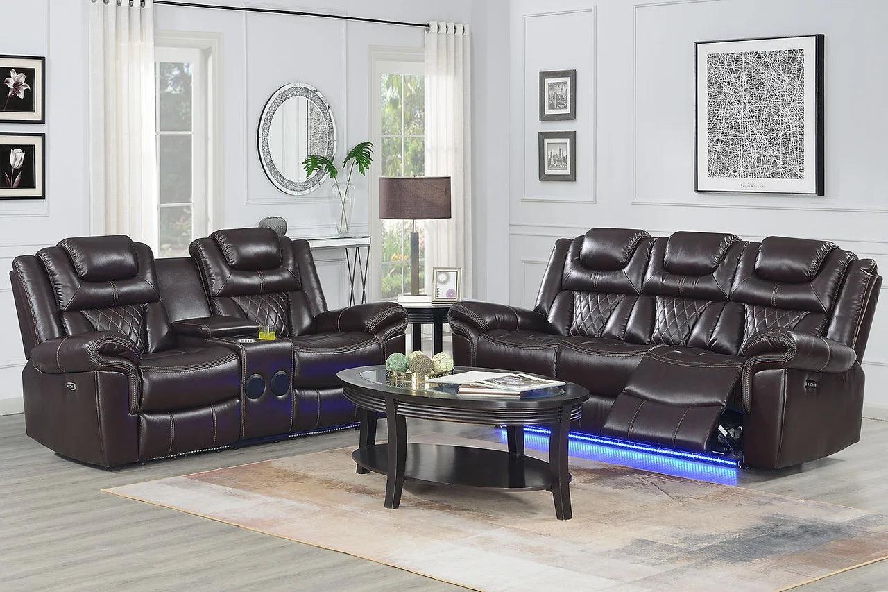 Party Time Brown 3-Piece Power Reclining Set - Image 2