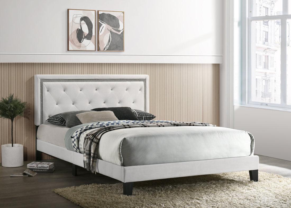 Passion Black Velvet Upholstered Tufted Platform Twin Bed - Image 2