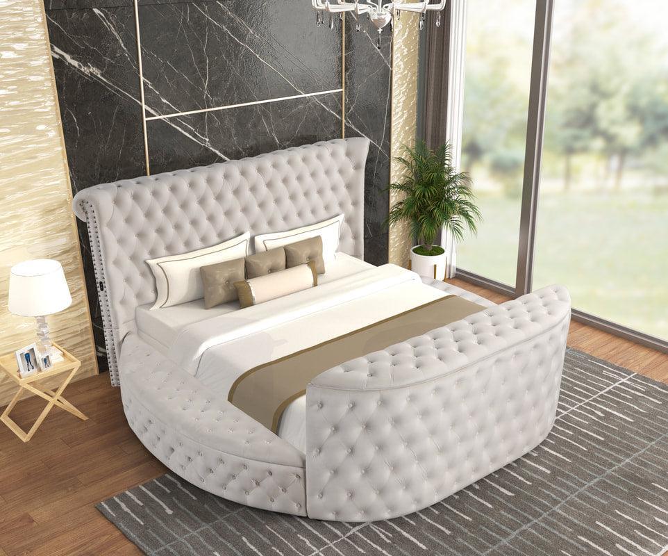 Patron Beige Platform Queen Bed - Image 1