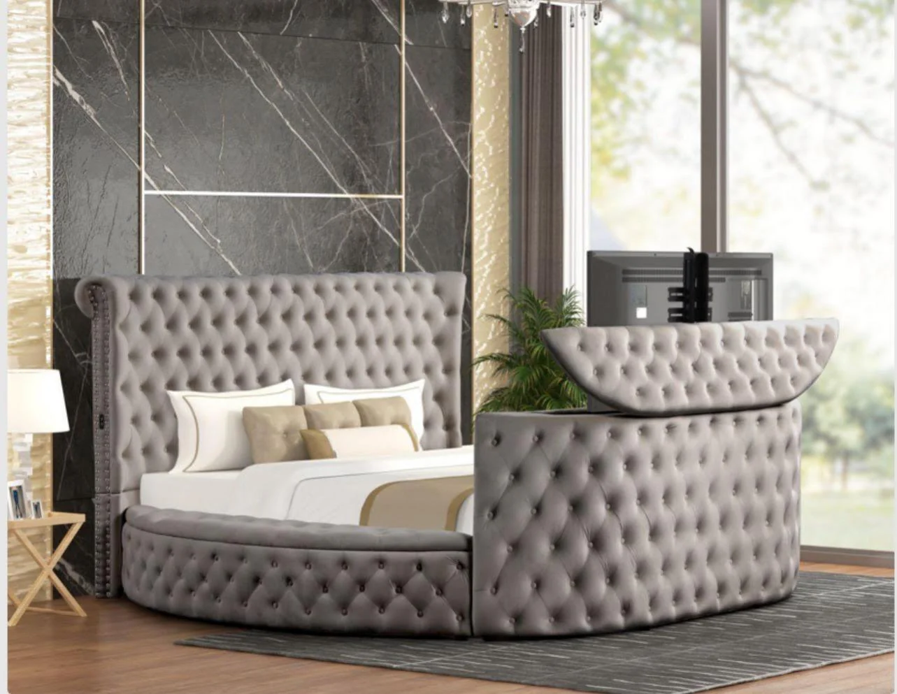 Patron Gray Platform Queen Bed - Image 1