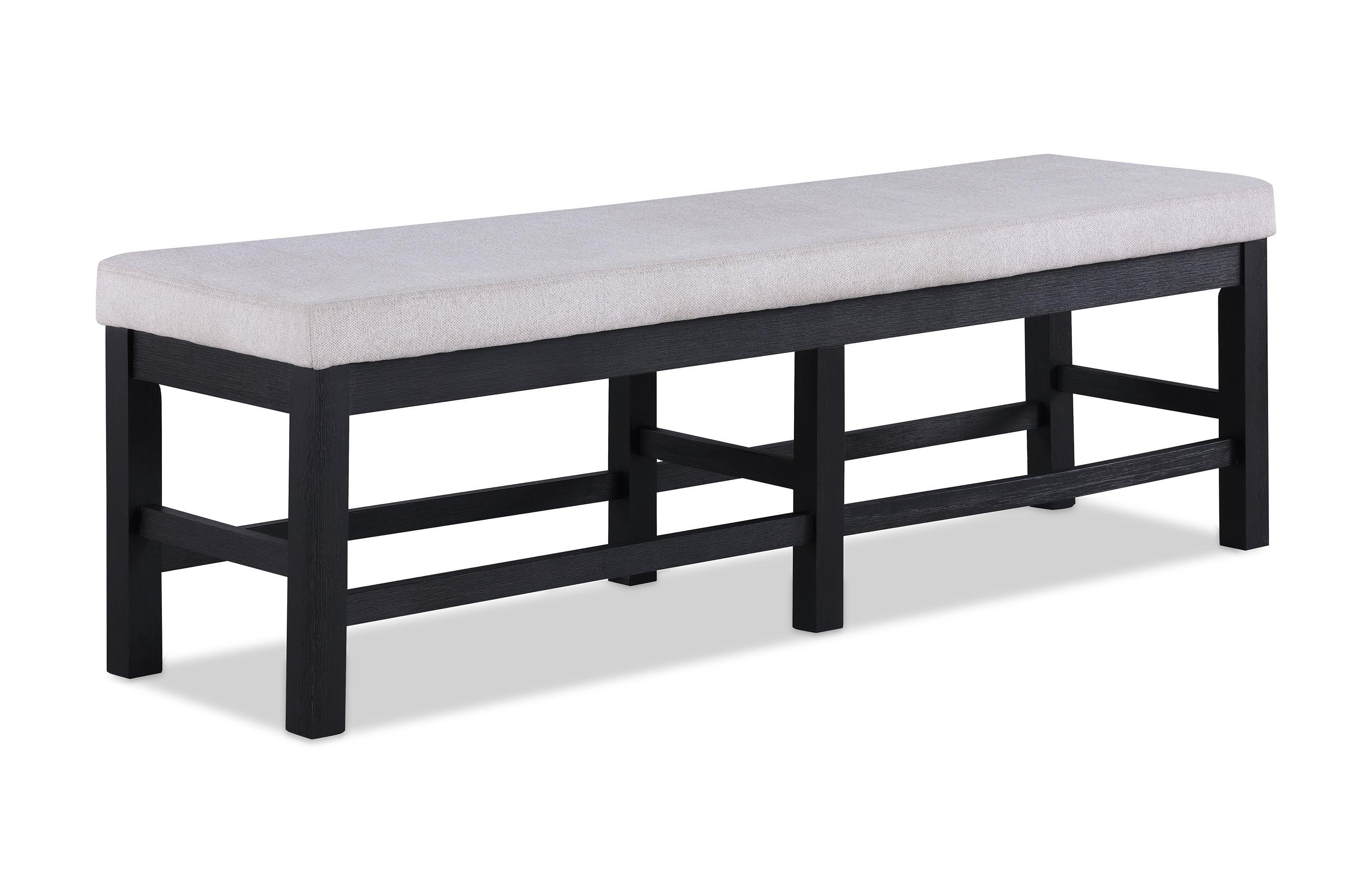Pelham Black Gray Fabric Upholstered Dining Room Set - Image 3