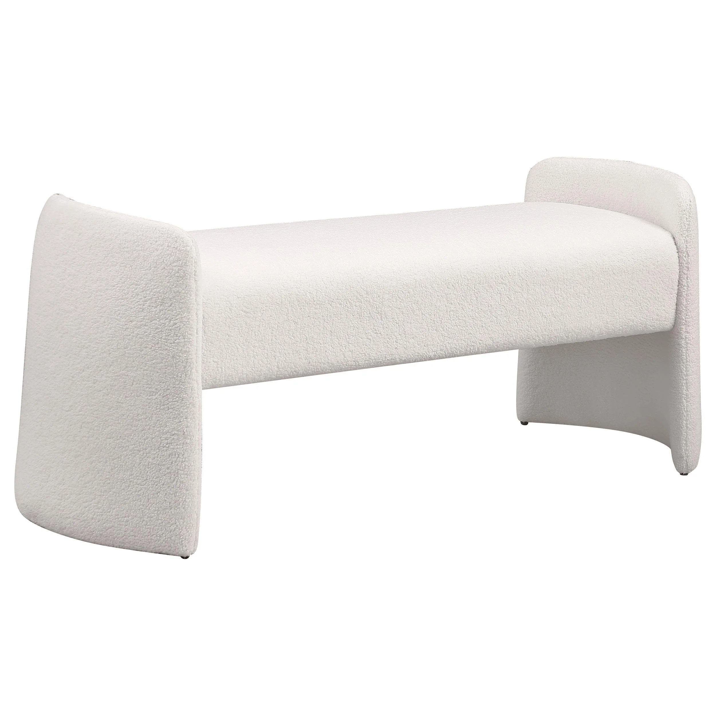 Peoria Velvet Upholstered Accent Bench Ivory - Image 2