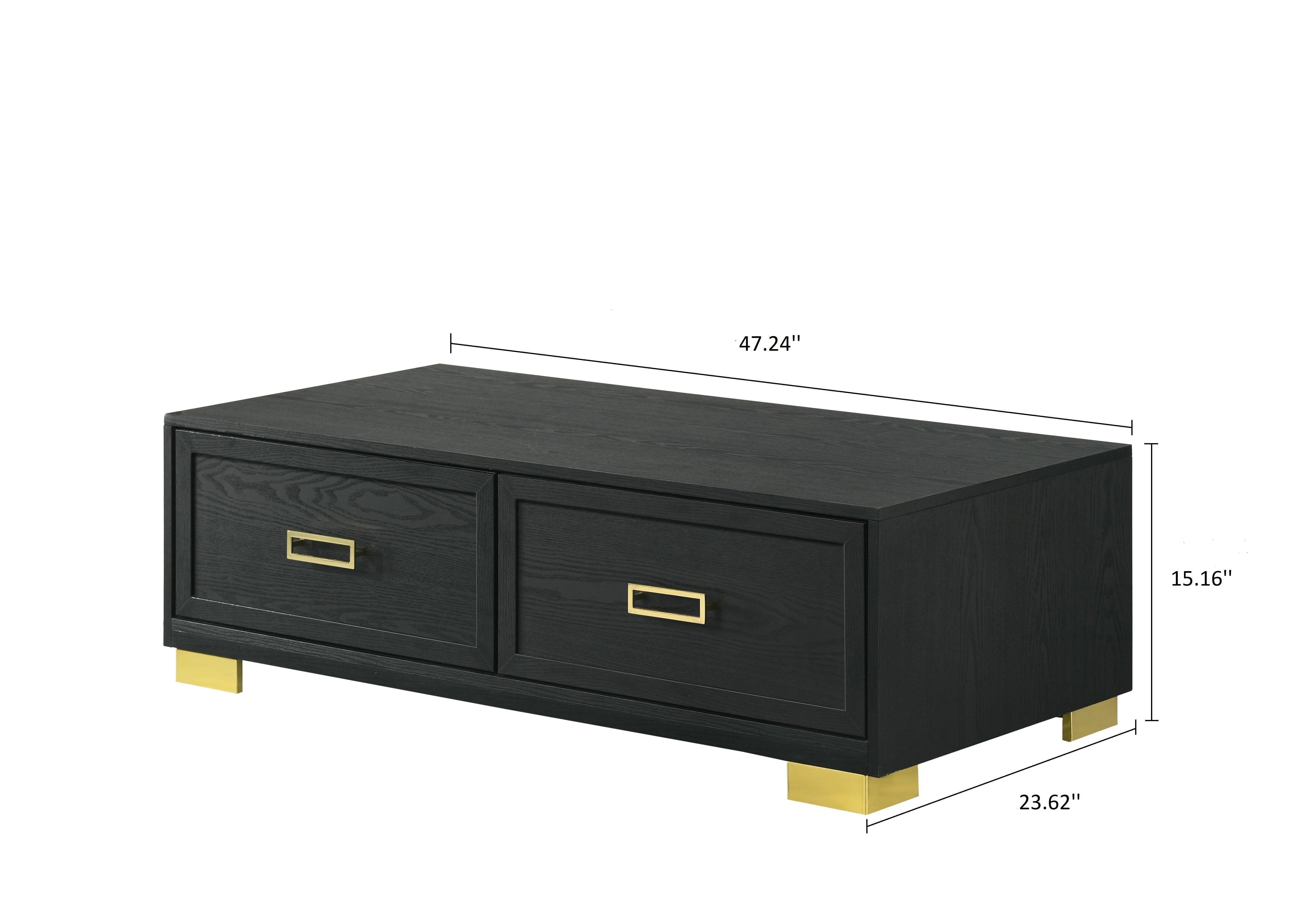 Pepe Black Gold Storage Cocktail Group Coffee Table - Image 3