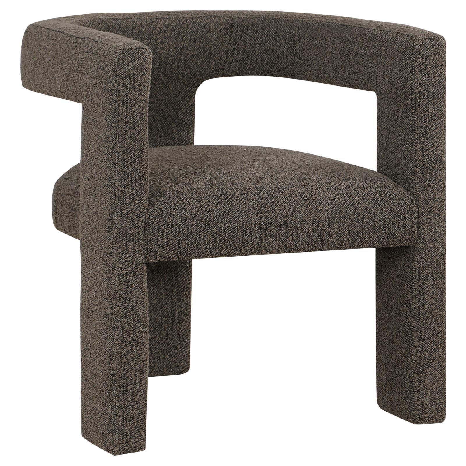 Petra Boucle Upholstered Accent Side Chair Chocolate Brown - Image 1