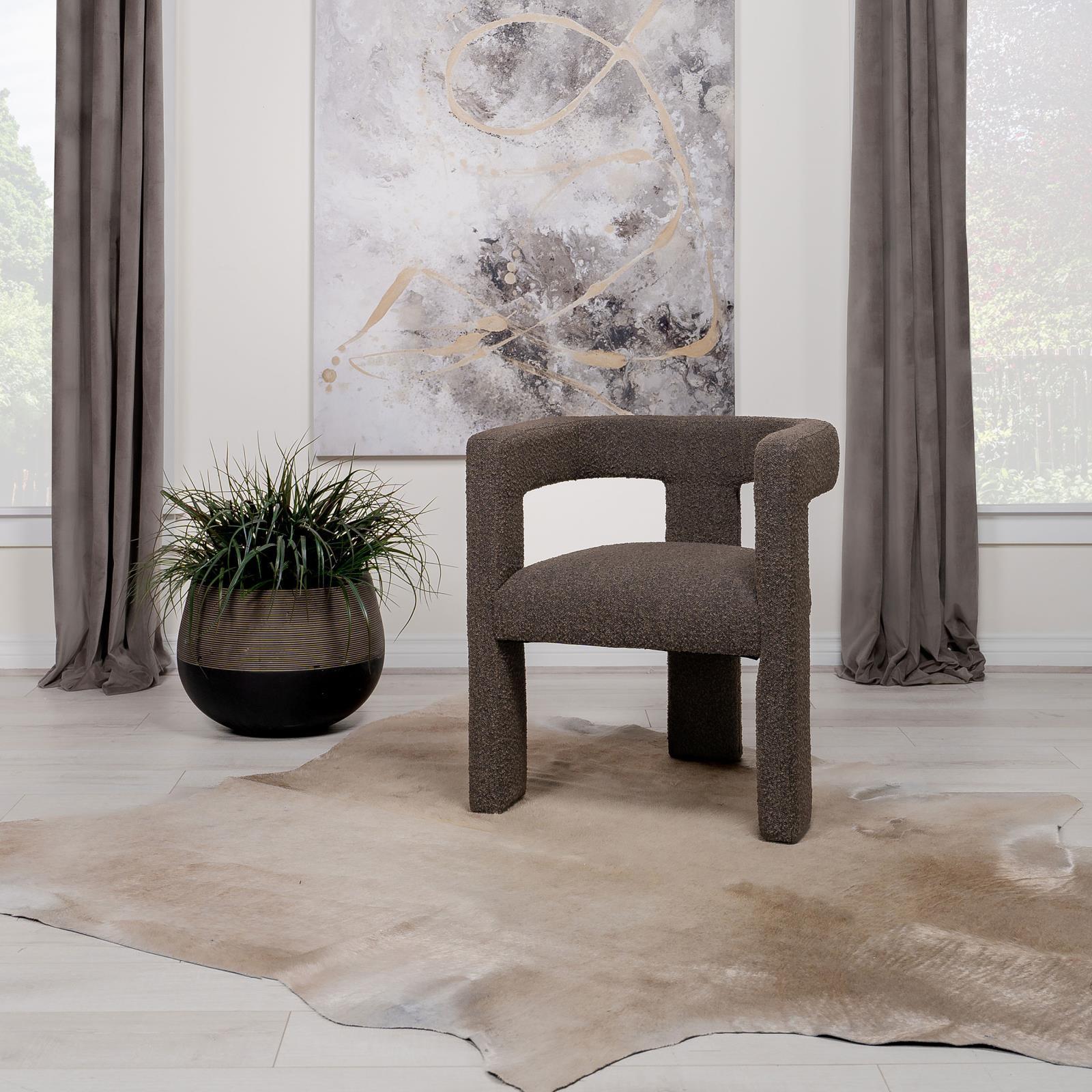 Petra Boucle Upholstered Accent Side Chair Chocolate Brown - Image 2