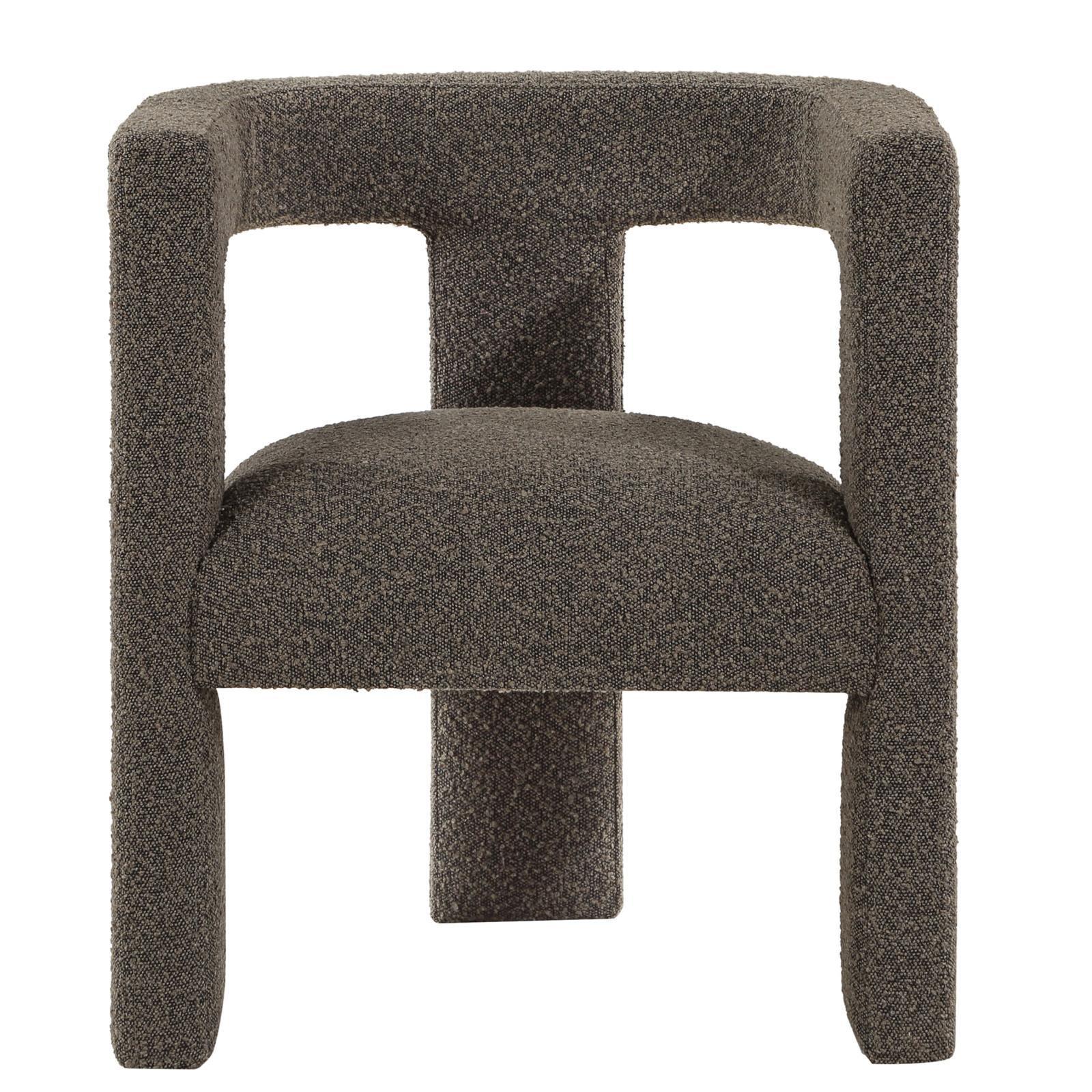 Petra Boucle Upholstered Accent Side Chair Chocolate Brown - Image 3
