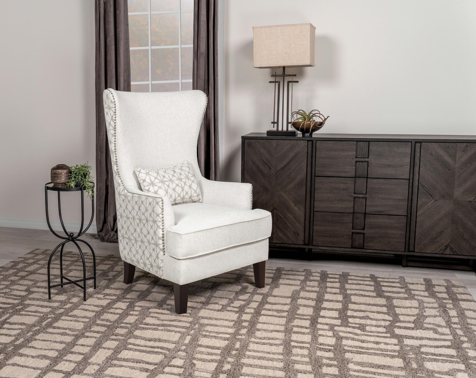 Pippin Upholstered Wingback Accent Chair Latte - Image 2