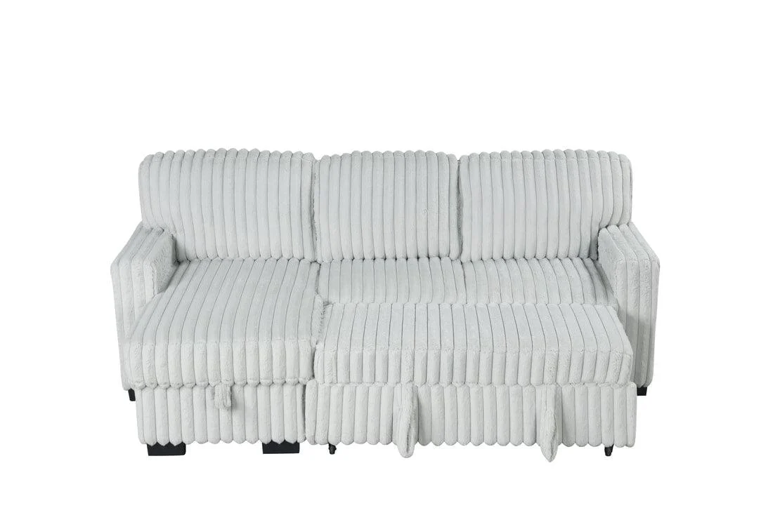 Poland Gray Reversible Sectional w Pull-Out Bed - Image 2