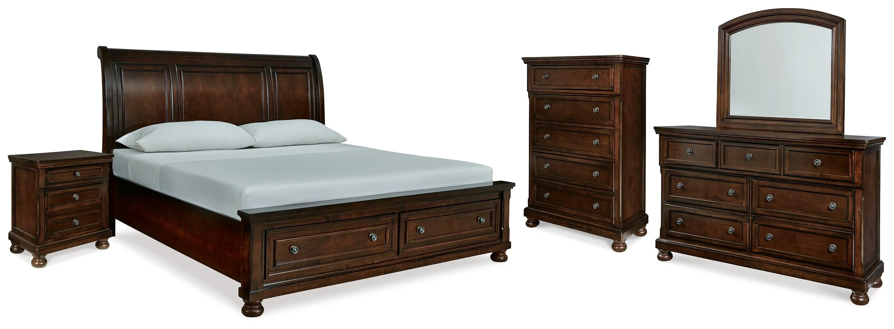 Porter Rustic Brown Sleigh Bedroom Set - Image 2