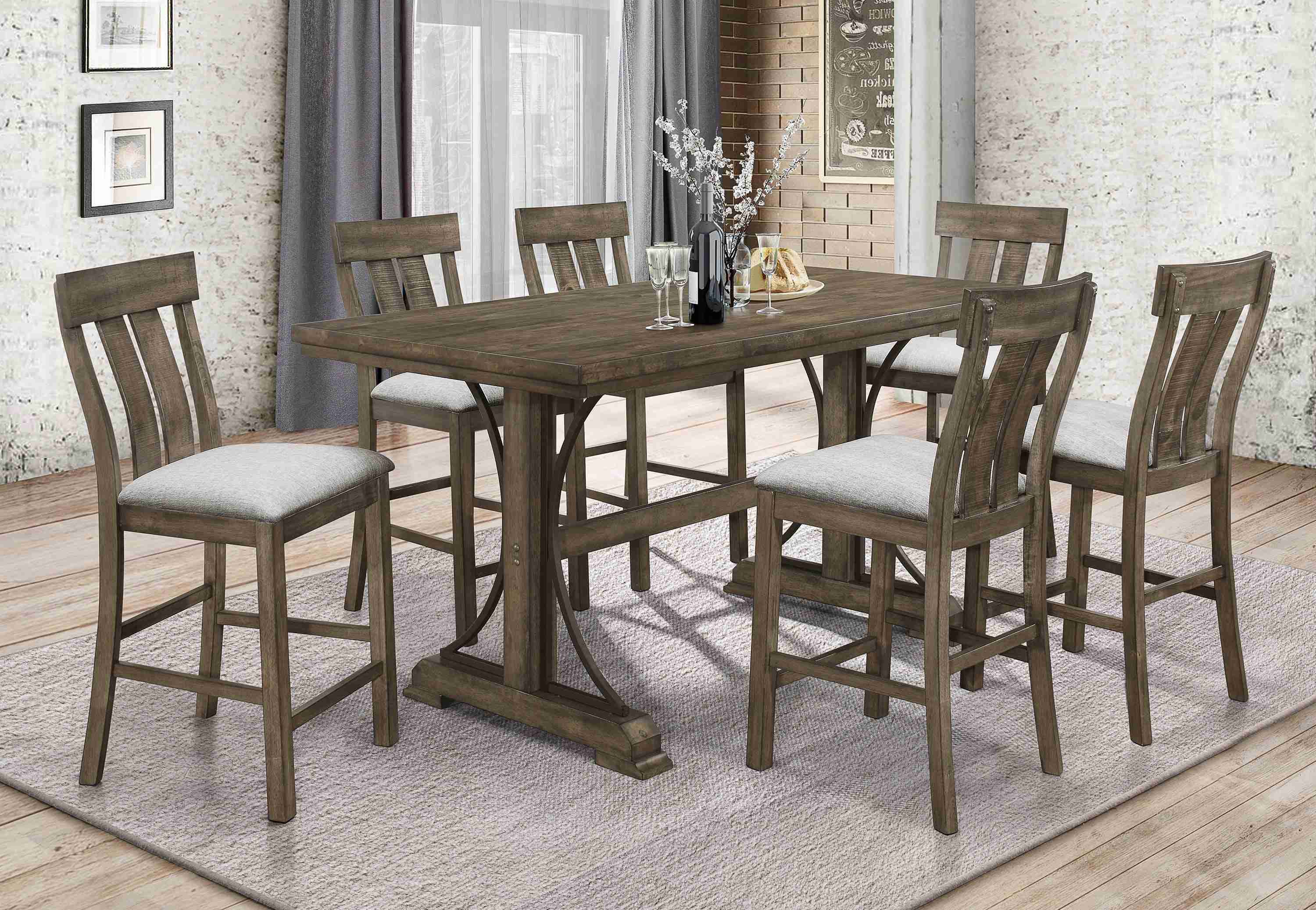 Quincy Grayish Brown Counter Height Set - Image 2