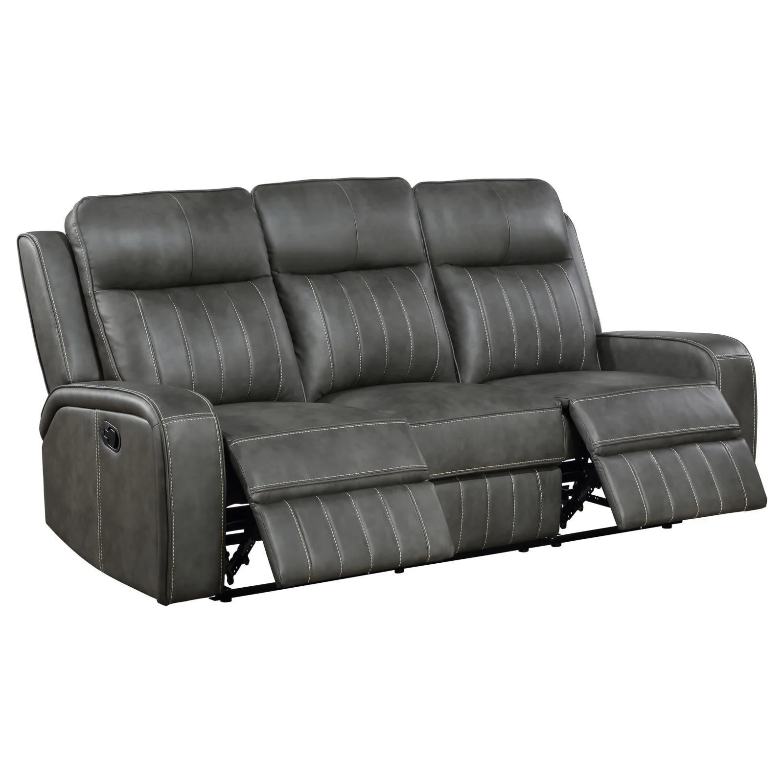 Raelynn Upholstered Motion Reclining Sofa Grey - Image 3