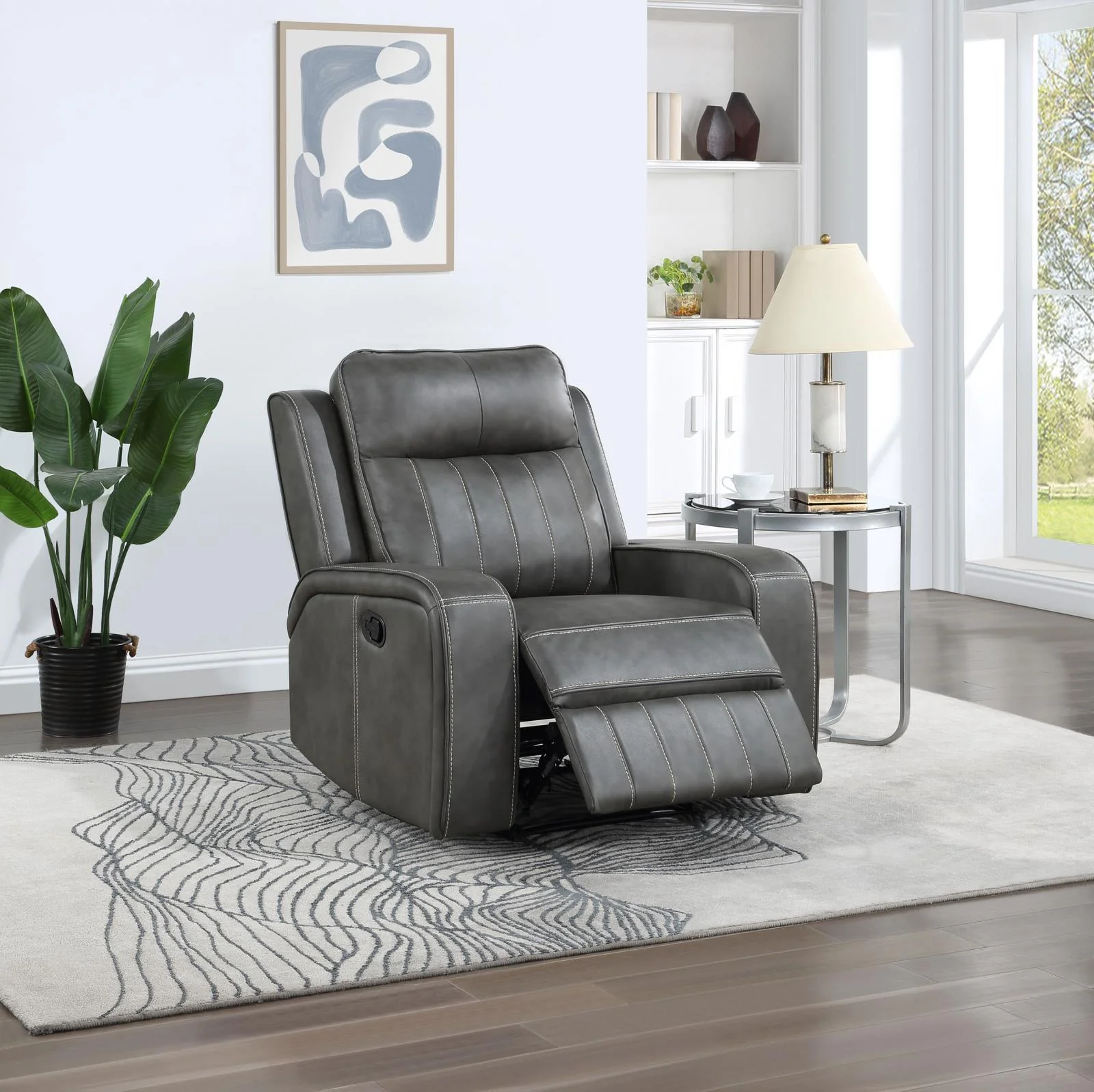 Raelynn Upholstered Recliner Chair Grey - Image 2
