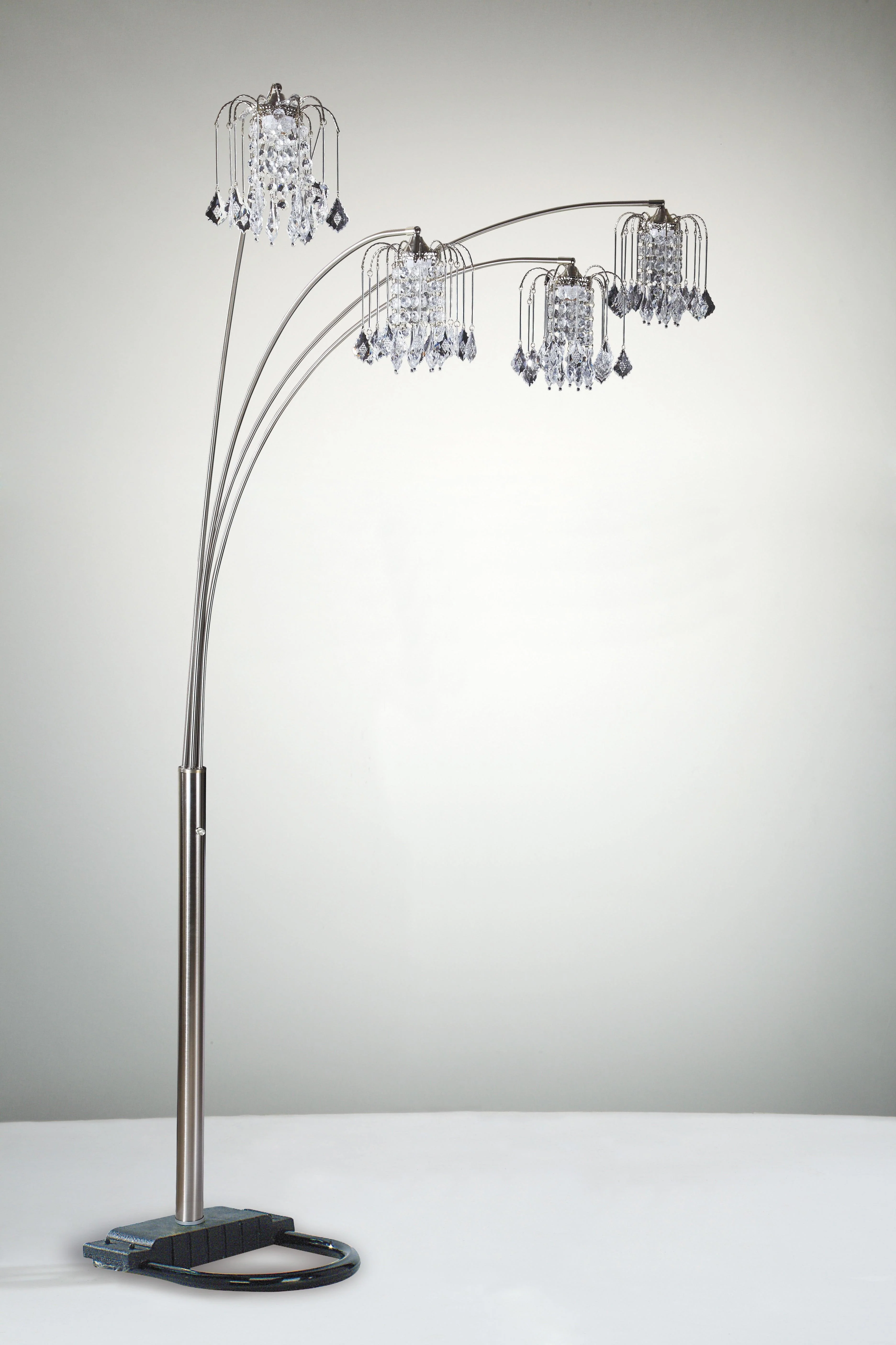 Rain Black Gold Pewter Majestic Drop Arc Floor Lamp - Image 2