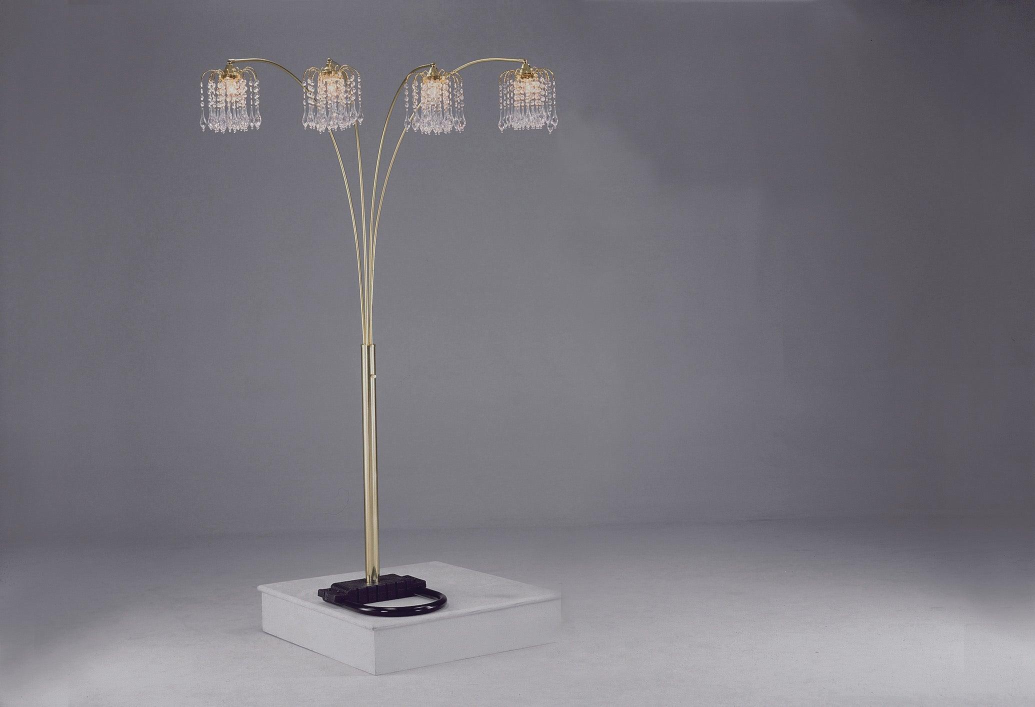 Rain Black Gold Pewter Majestic Drop Arc Floor Lamp - Image 3