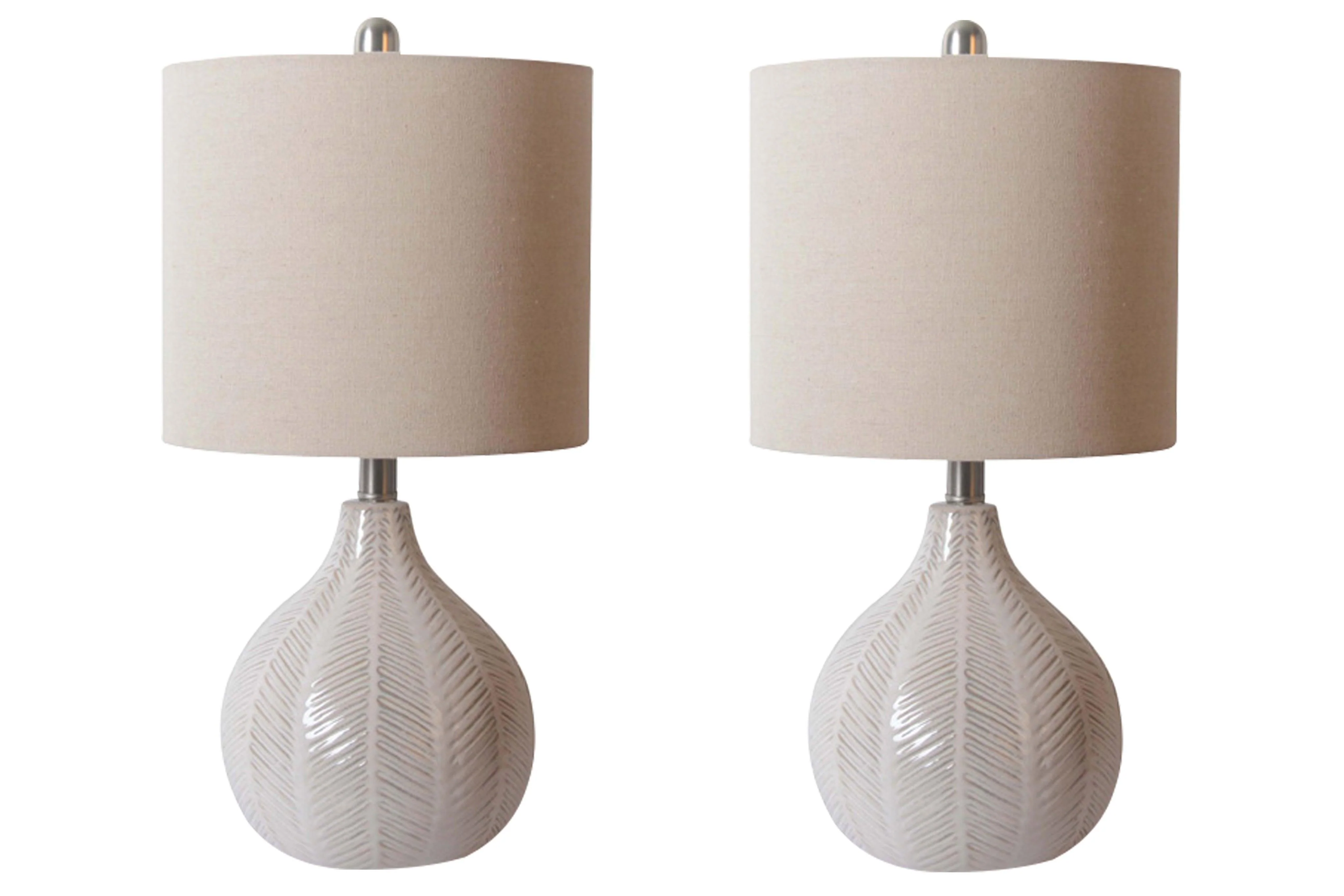 Rainermen Off White 2-Piece Table Lamp Set - Image 2
