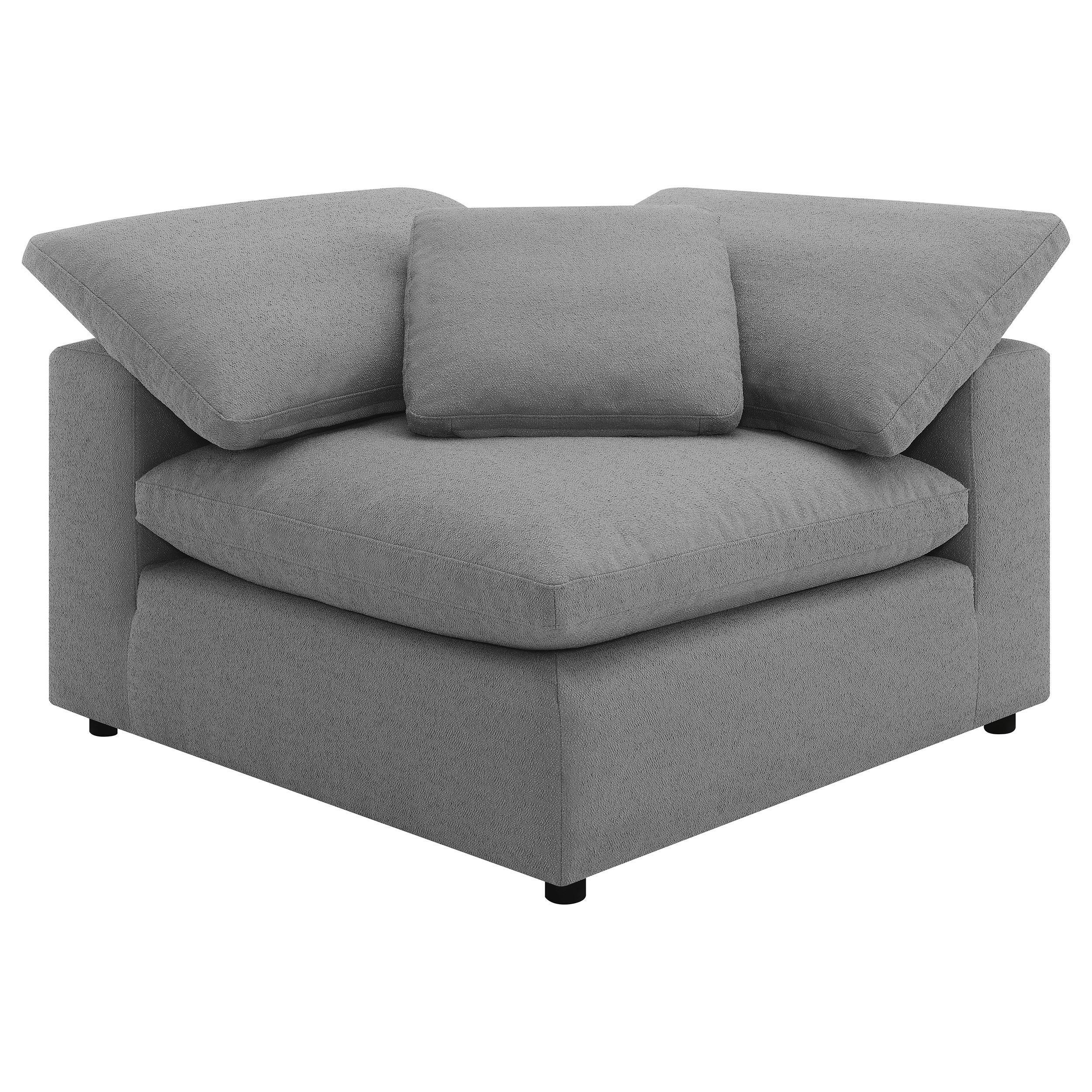 Raleigh 6-Piece Boucle Upholstered Modular Sectional Grey - Image 3