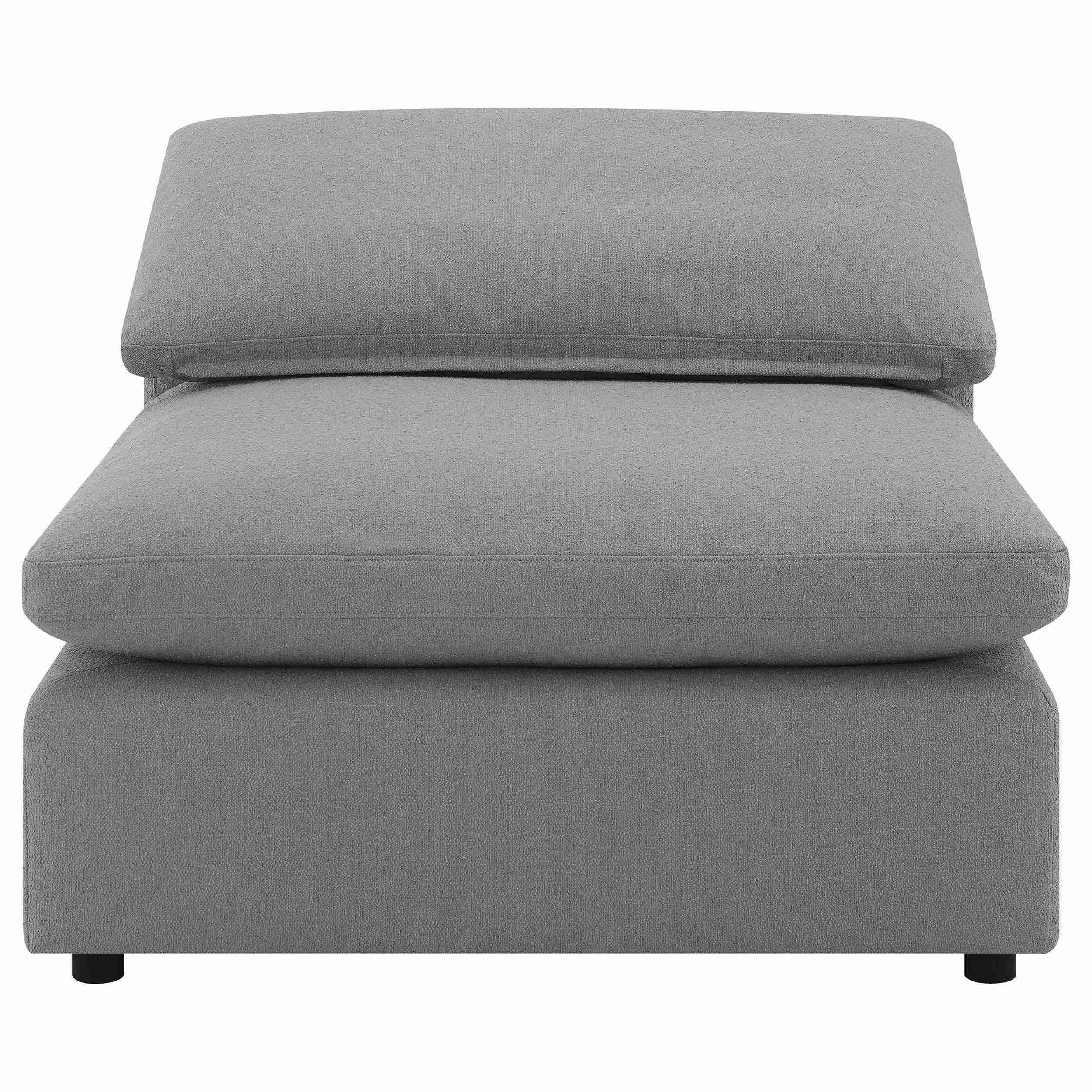 Raleigh Boucle Upholstered Armless Chair Grey - Image 2