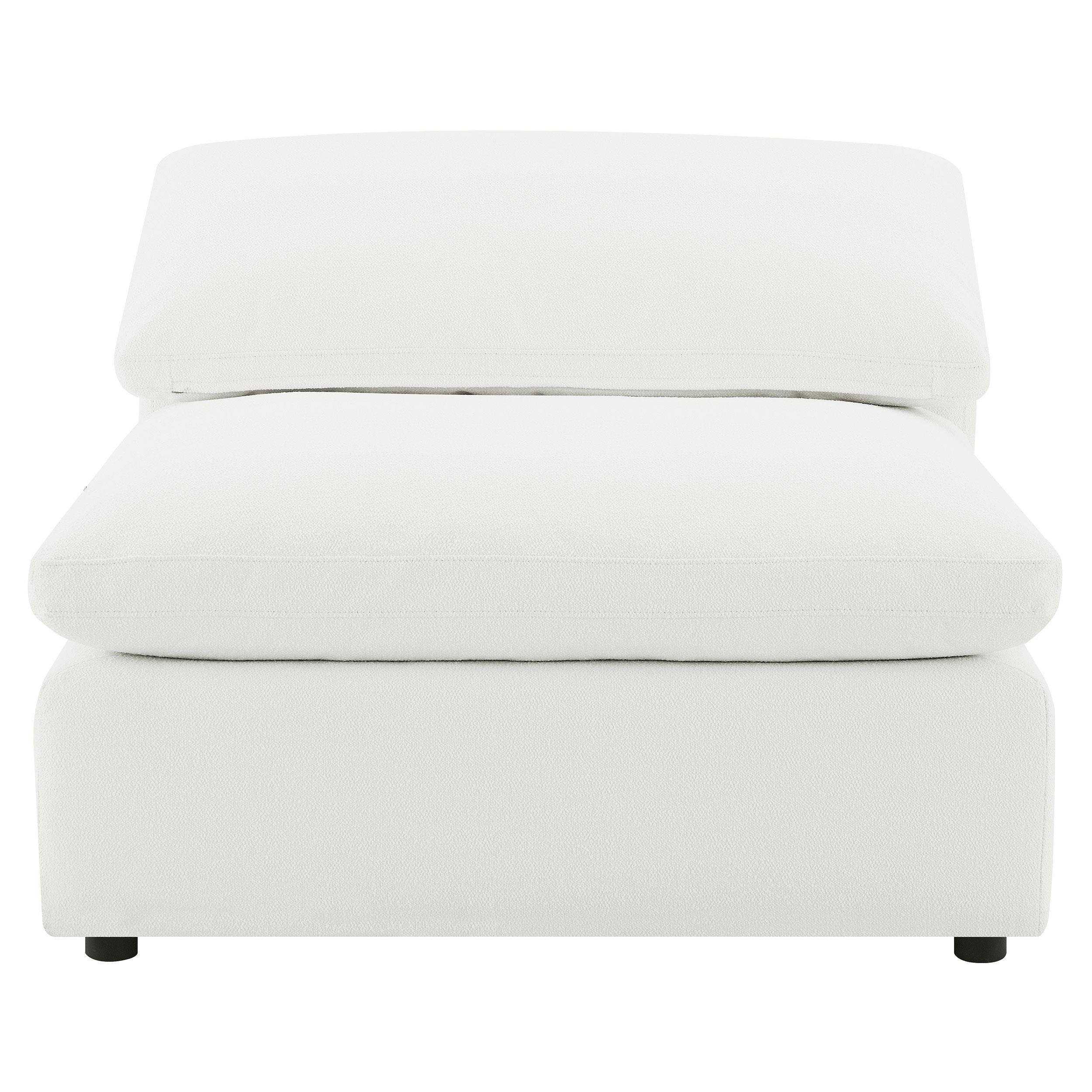 Raleigh Boucle Upholstered Armless Chair Ivory - Image 2