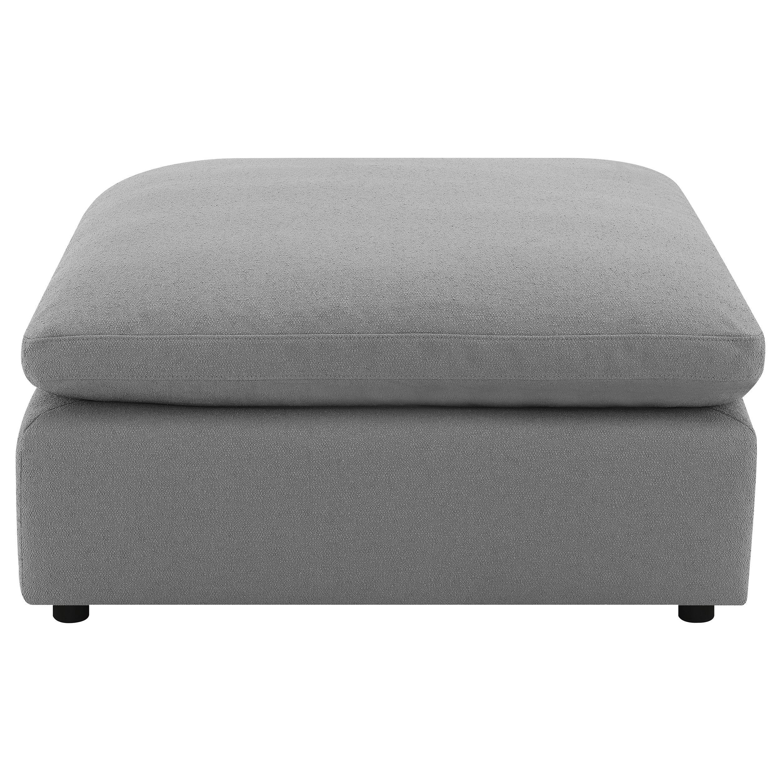 Raleigh Boucle Upholstered Ottoman Grey - Image 2