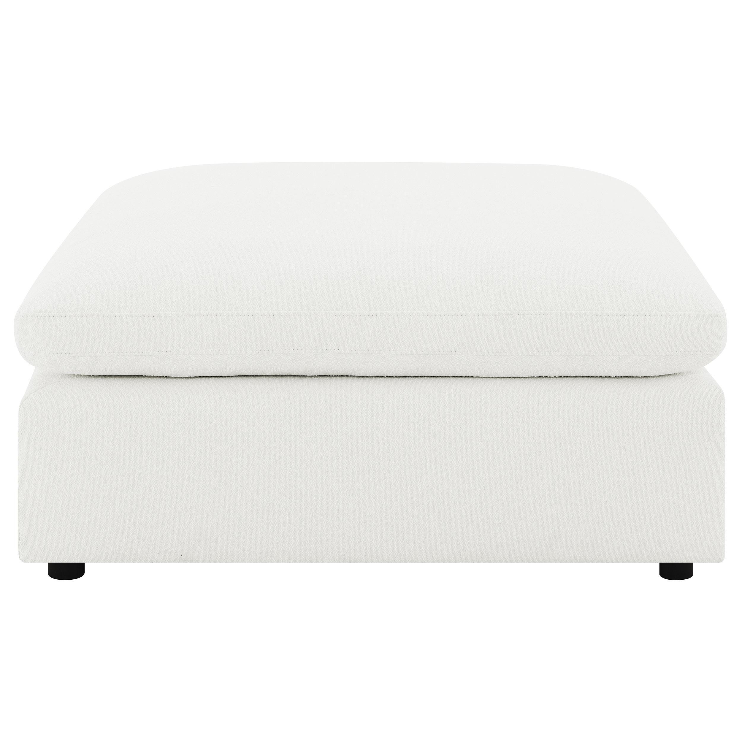 Raleigh Boucle Upholstered Ottoman Ivory - Image 2