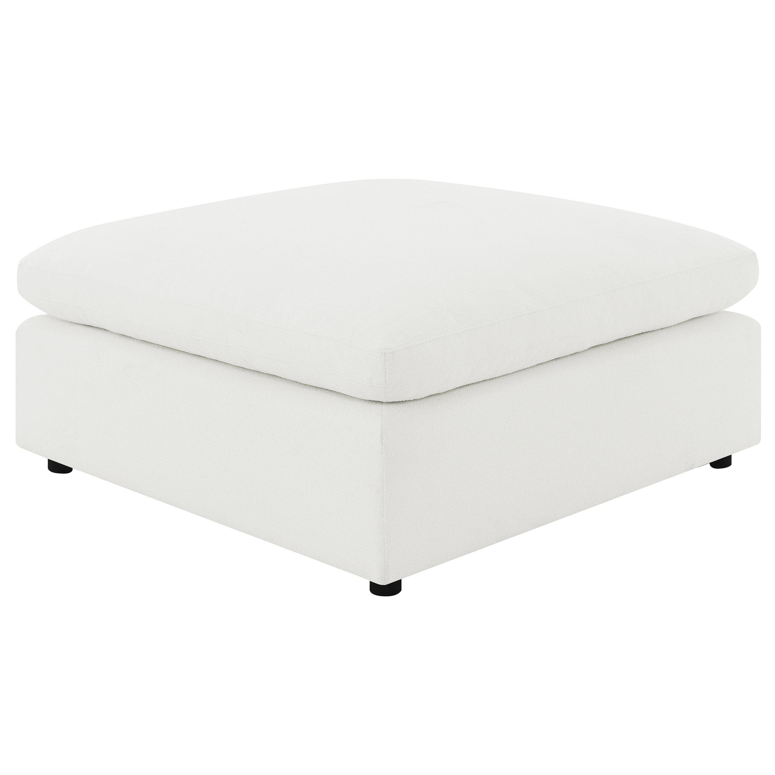 Raleigh Boucle Upholstered Ottoman Ivory - Image 3