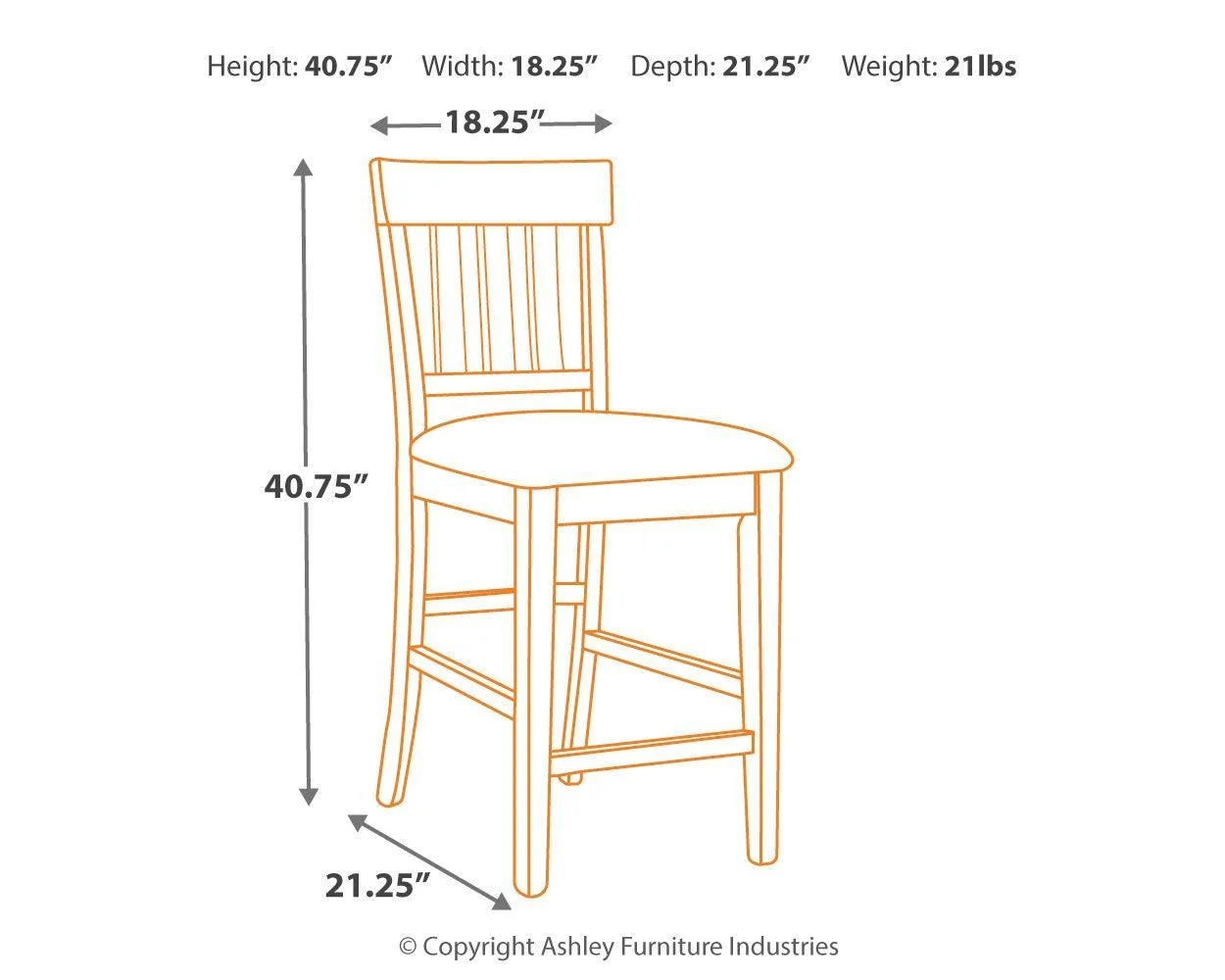 Ralene Medium Brown 2-Piece Bar Stool - Image 3