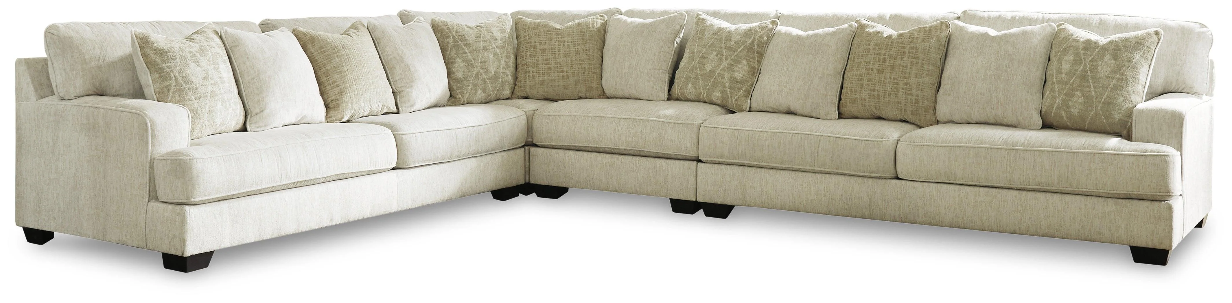 Rawcliffe Parchment 4-Piece Sectional With Ottoman - Image 2