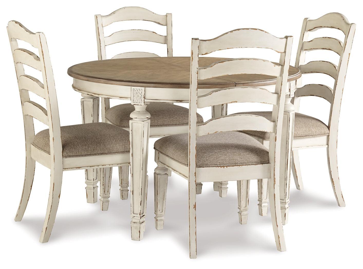 Realyn Chipped White Oval Dining Room Set - Image 2