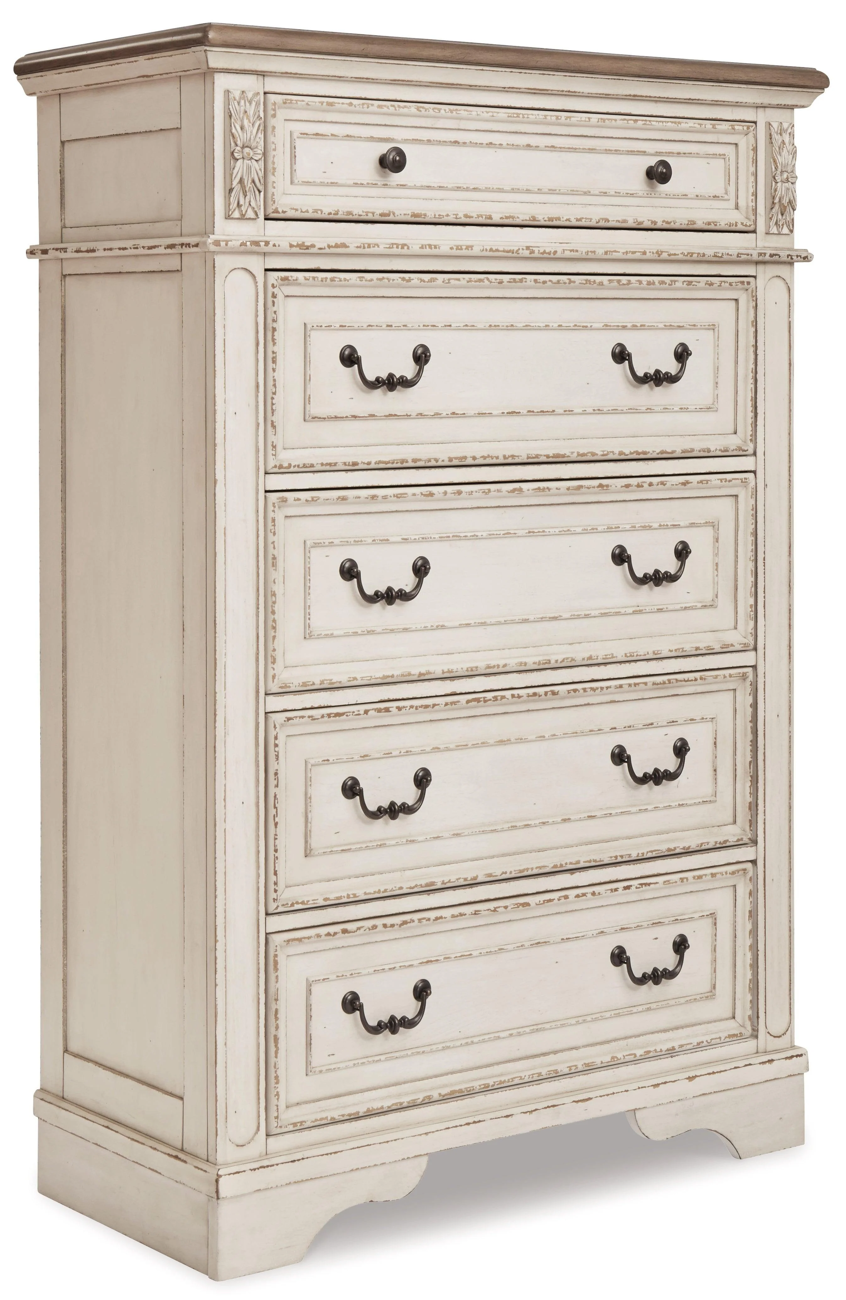 Realyn Chipped White Upholstered Panel Bedroom Set - Image 3