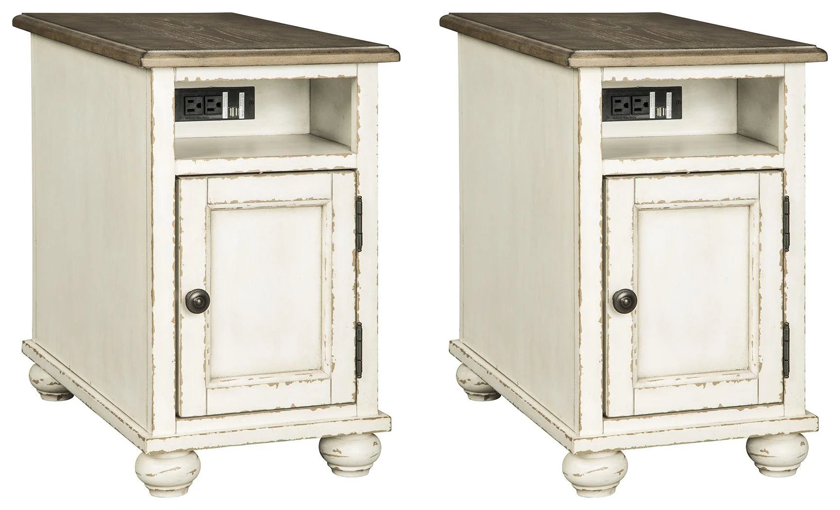 Realyn White Brown 2 End Tables - Image 2