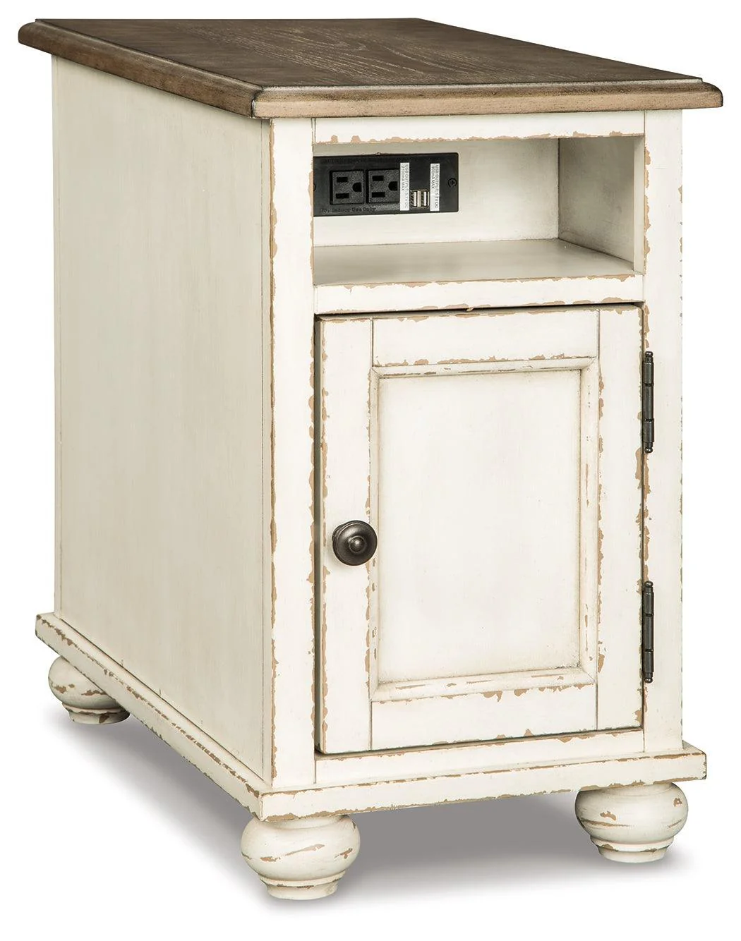Realyn White Brown 2 End Tables - Image 3