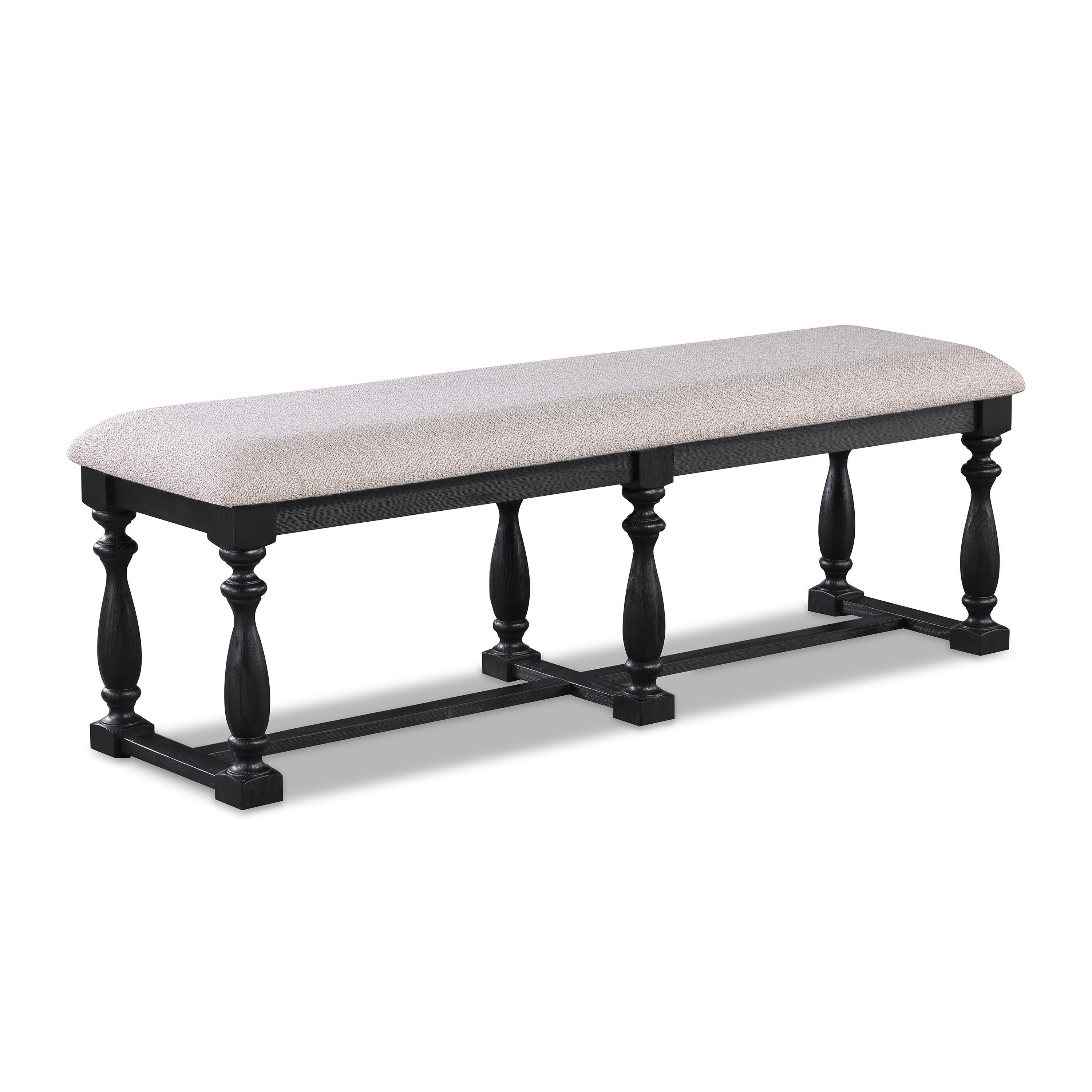 Regent Charcoal Gray Fabric Upholstered Dining Room Set - Image 2