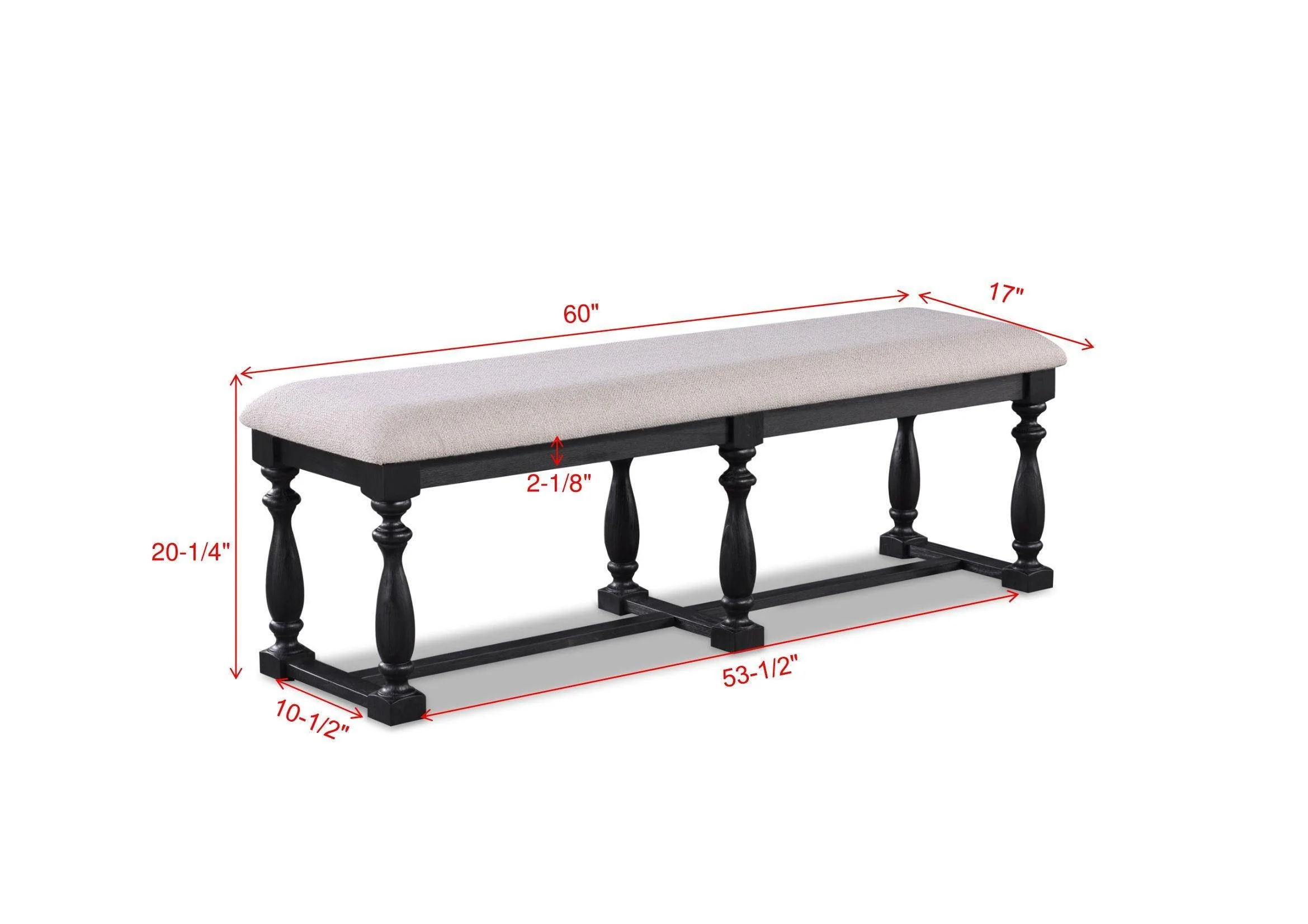 Regent Charcoal Gray Fabric Upholstered Dining Room Set - Image 3