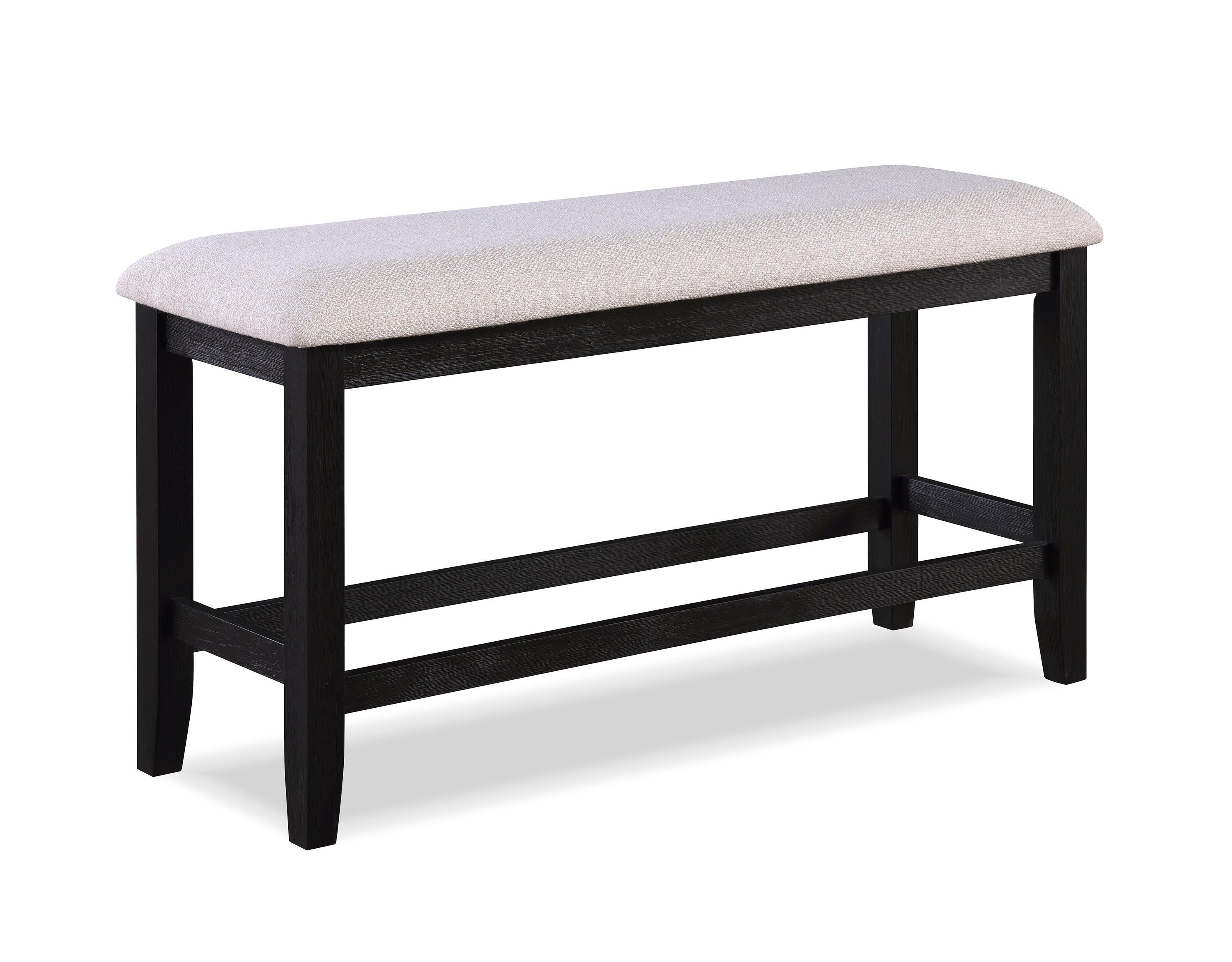 Regent Charcoal White Fabric Upholstered Counter Height Set - Image 2