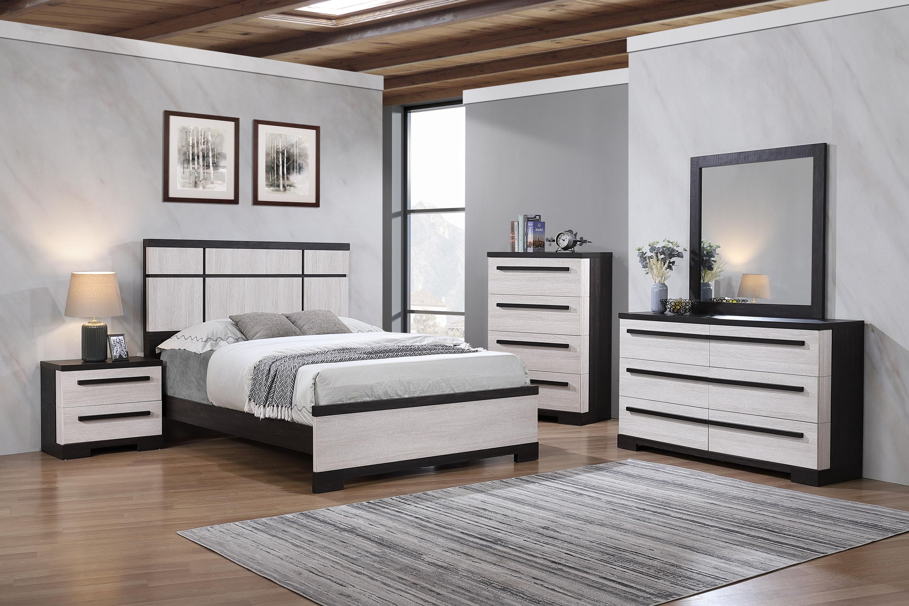 Remington Black White Panel Queen Bed - Image 2
