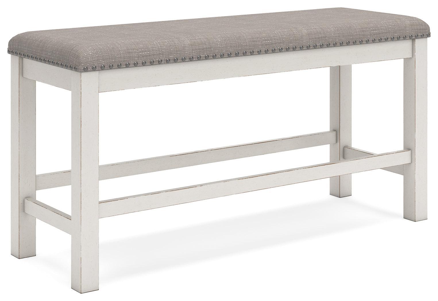 Robbinsdale Antique White Counter Height Dining Table And 2 Barstools Bench - Image 2