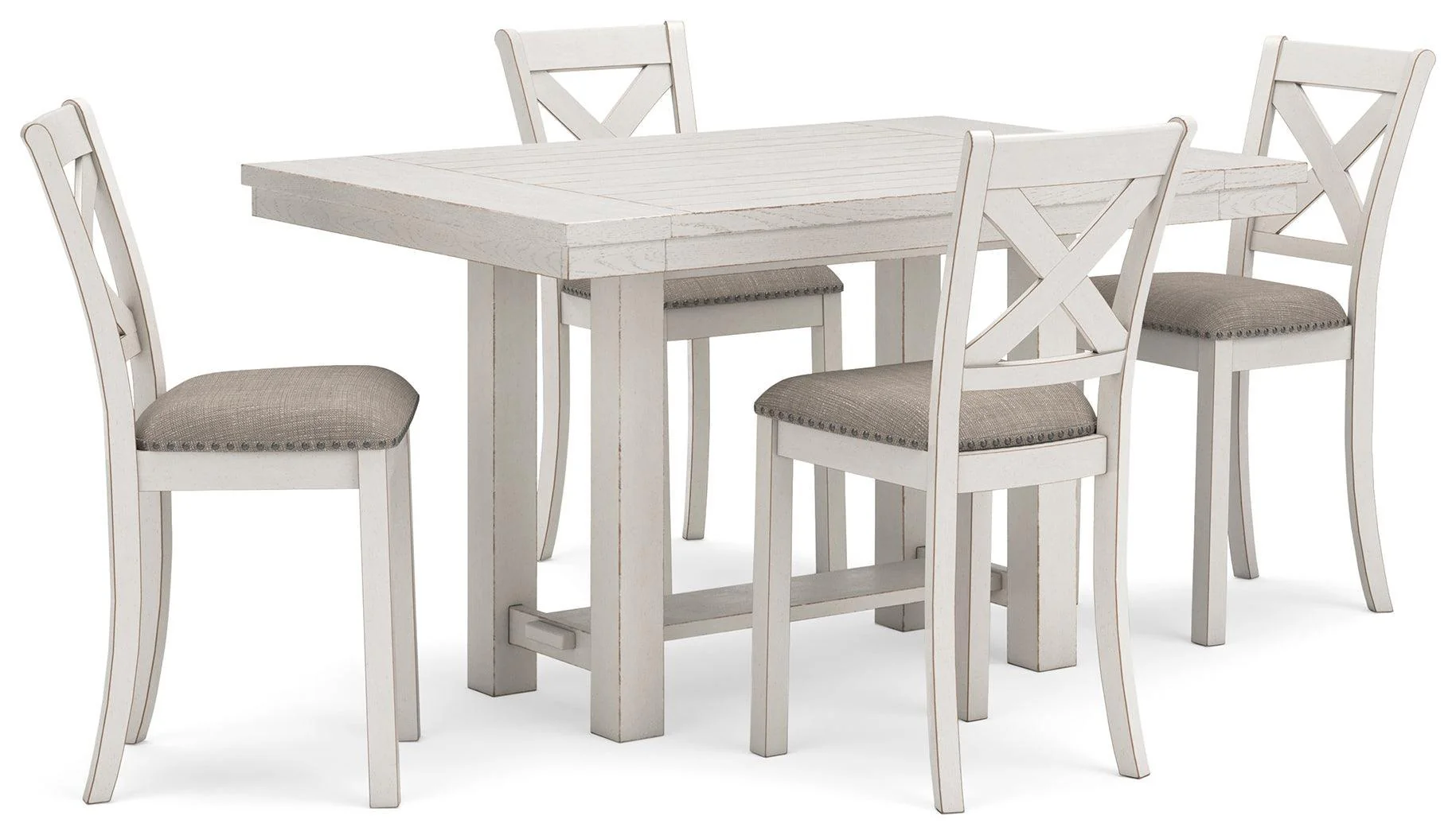 Robbinsdale Antique White Counter Height Dining Table And 4 Barstools - Image 2